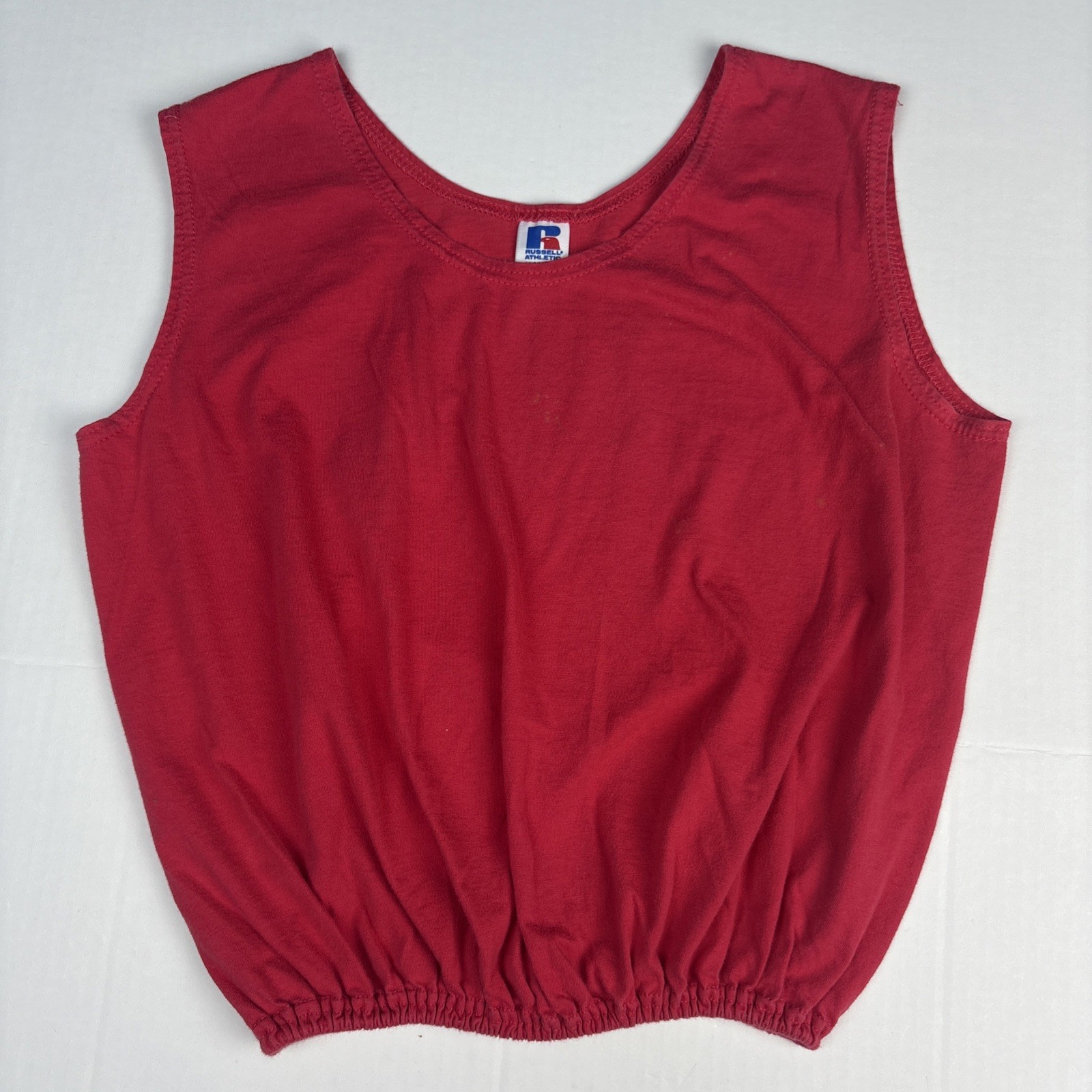 Vintage Russell Athletics Misses Women’s XL Shirt Red Sleeveless Elastic Waist