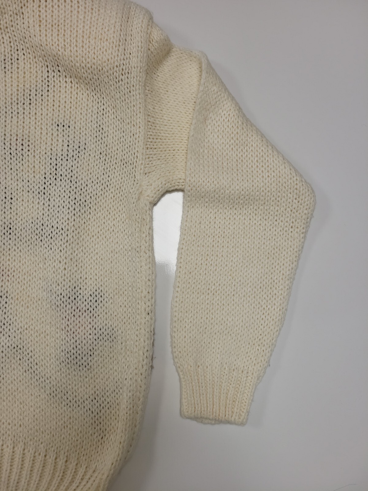 80s 90s Vintage Jamie Scott Tan Knit Floral Cottagecore Sweater Cardigan Women M