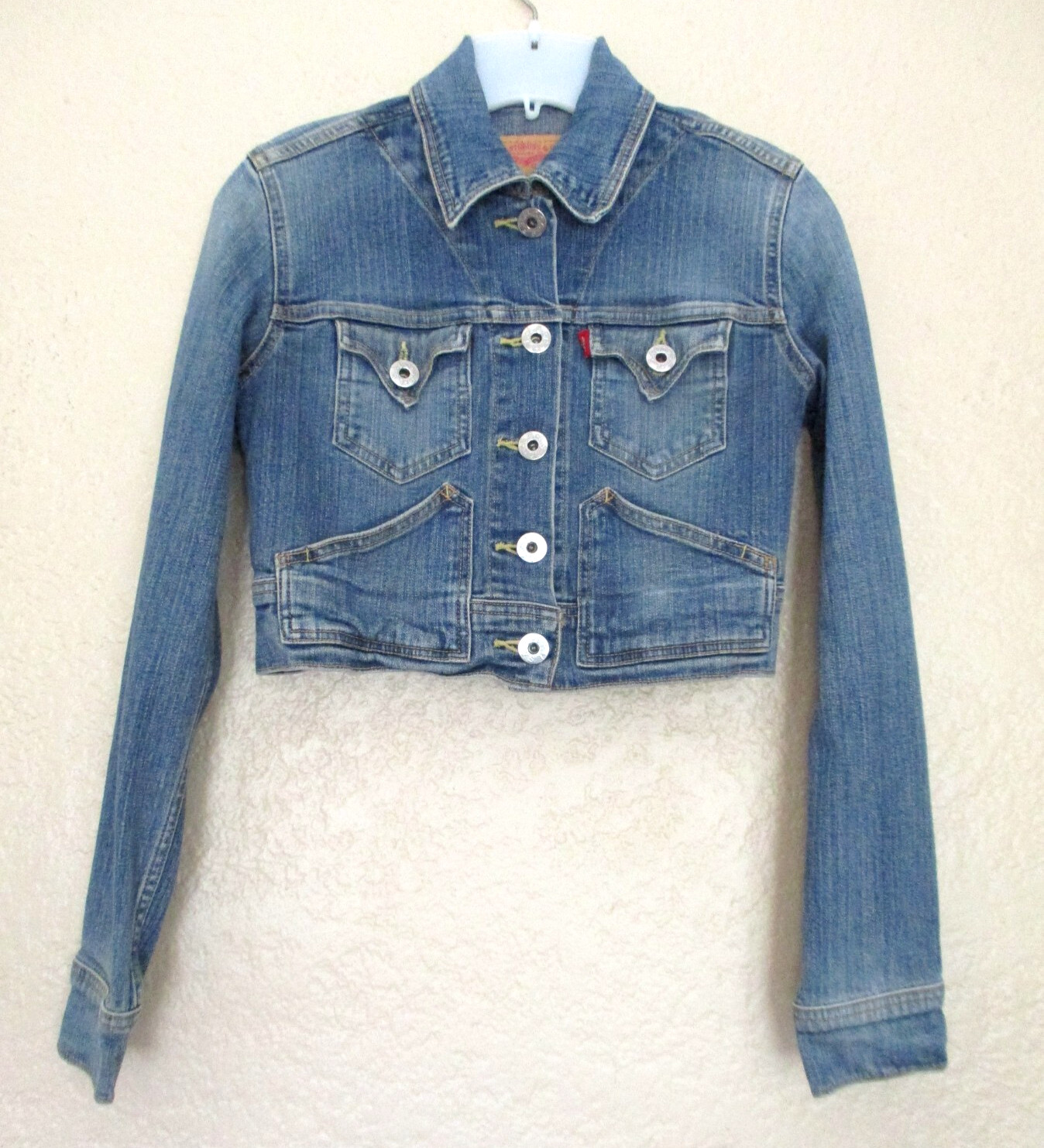 Vintage Y2K Levi’s Denim Classic Trucker Jean Jacket Fitted Cropped S Women