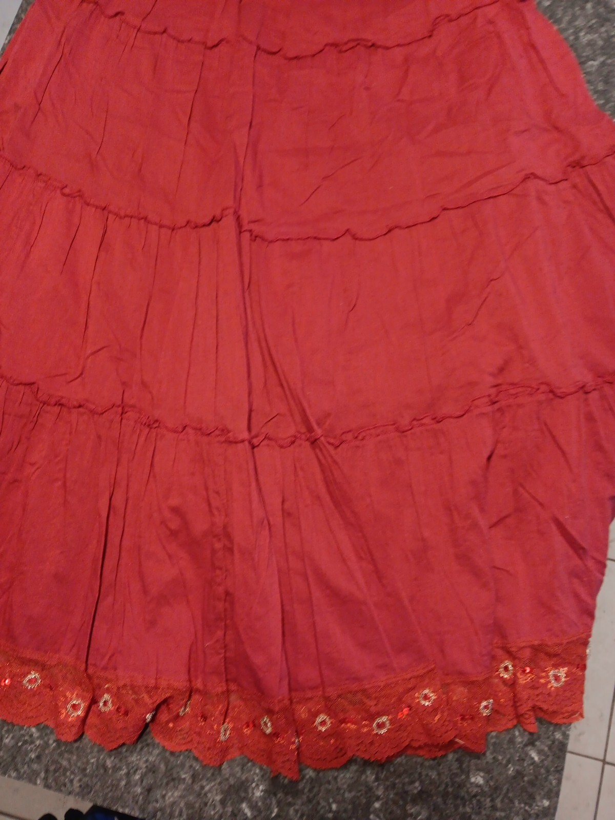 Vintage MPH Collection Cotton Brick Color Boho Hippy Skirt Sz S