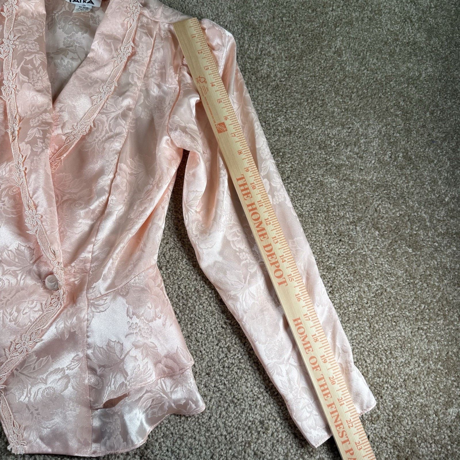 Vintage Patra Pink Satin Blazer Blouse 80s 5/6