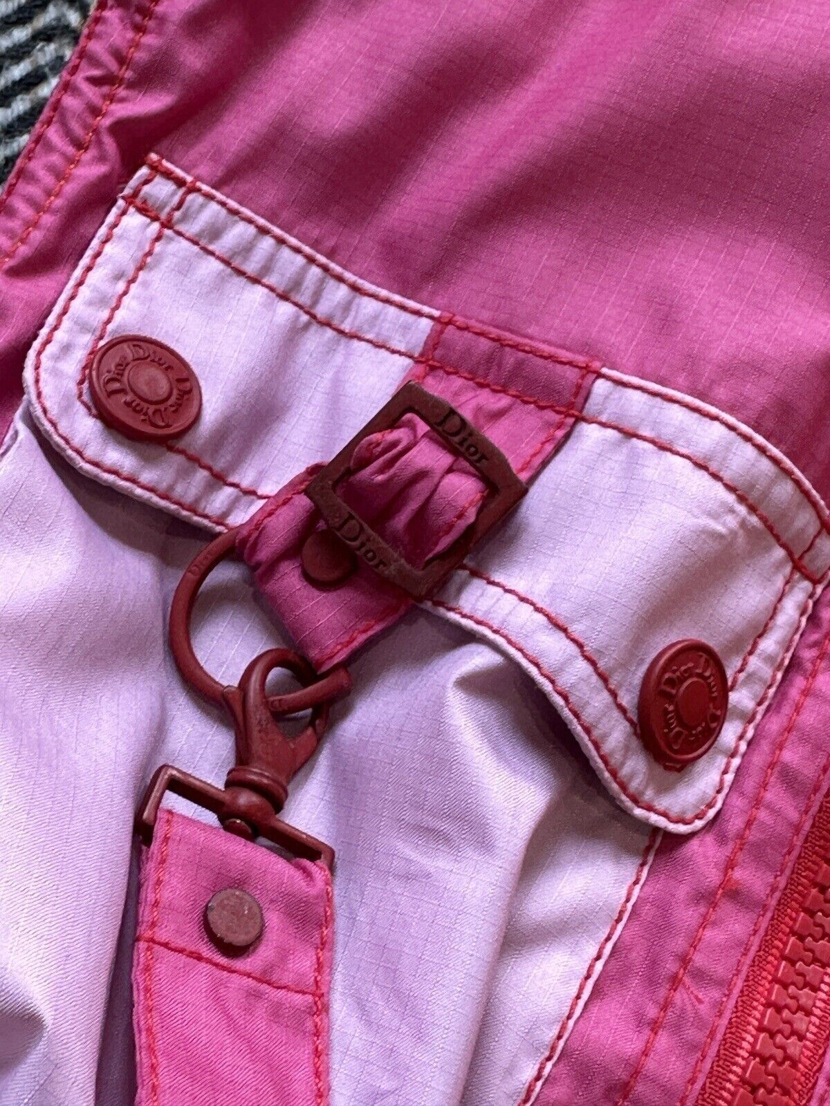 DDP Vintage Christian Dior Boutique Y2K Parachute Women Zip Vest Archive sz US8