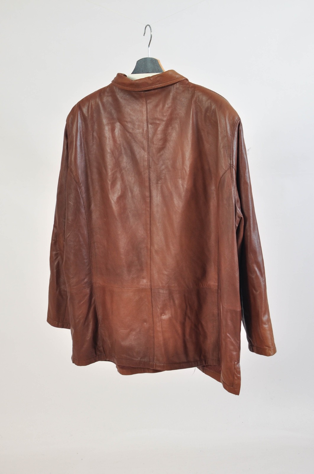 Vintage 90s Polar Real Brown Leather Jacket XXL/XXXL