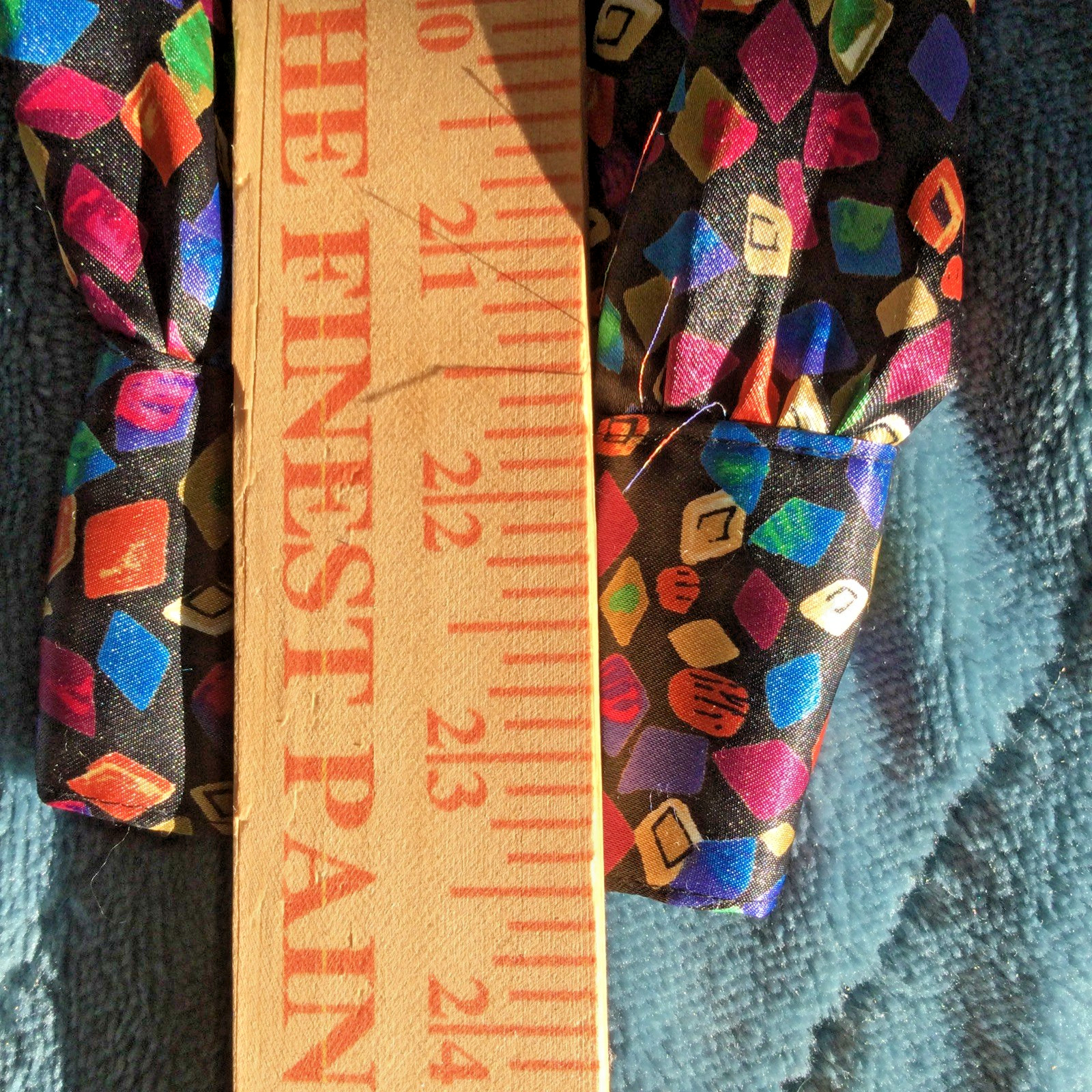 Vtg Marlis Blouse Colorful Confetti Print Draped Cowl Neck Retro Artsy Career 6