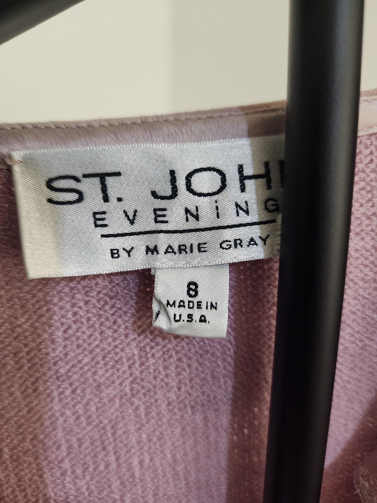 Vintage St John Evening By Marie Gray Pink Knit Ruffle Cardigan Jacket Sz 8 USA