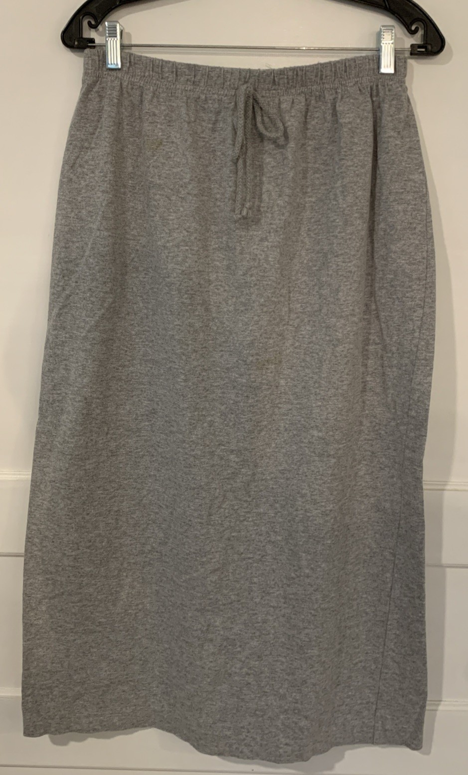 Steven Ross Naturally L Short Sleeve Zip Top & Maxi Skirt Set Gray Vintage