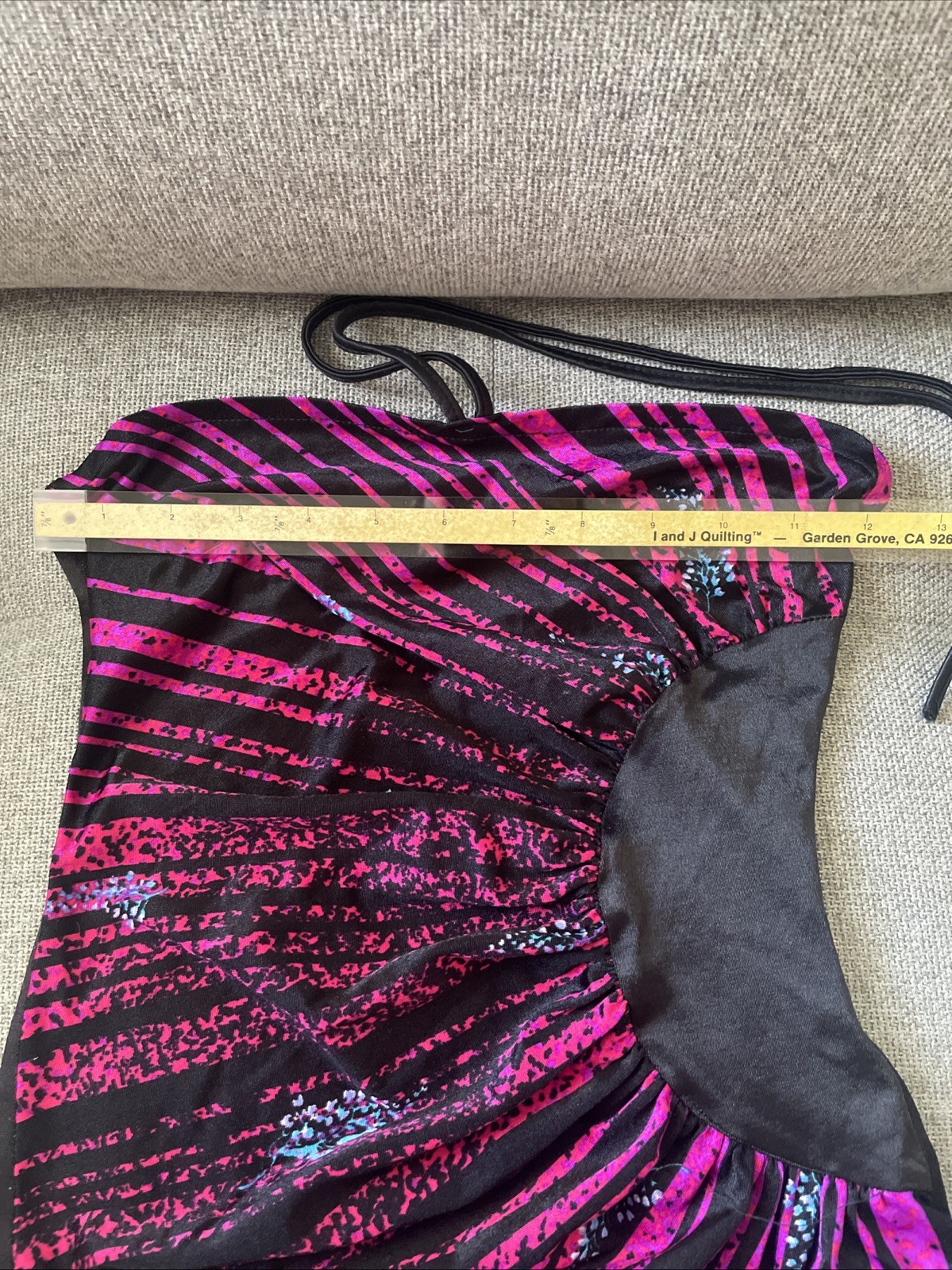 Vintage 80s Swimsuit Girls Size 11/12 1980s Black Hot Pink One Piece Classic