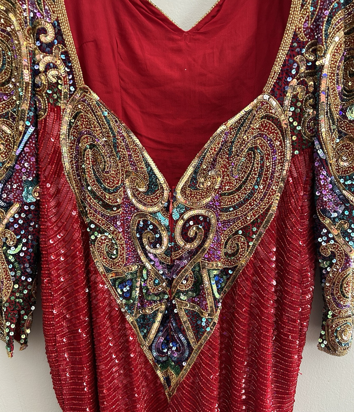 Rare Vintage 80’s Naeem Khan Riazee Nights Beaded Sequin Cocktail Dress Size 12