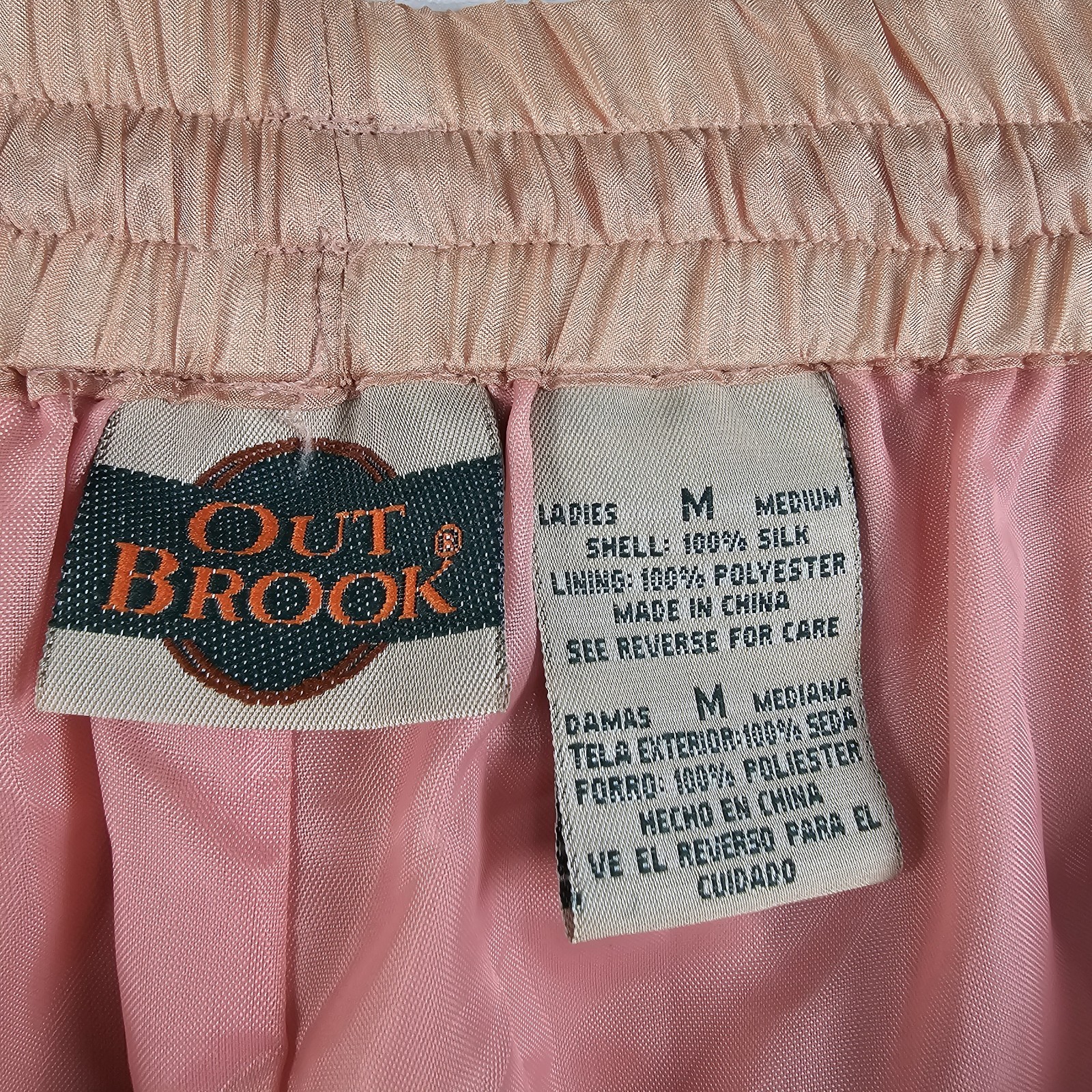 Vtg 90s 80s Outbrook 100% Silk Joggers Womens M 28×29 Track Swish Pants