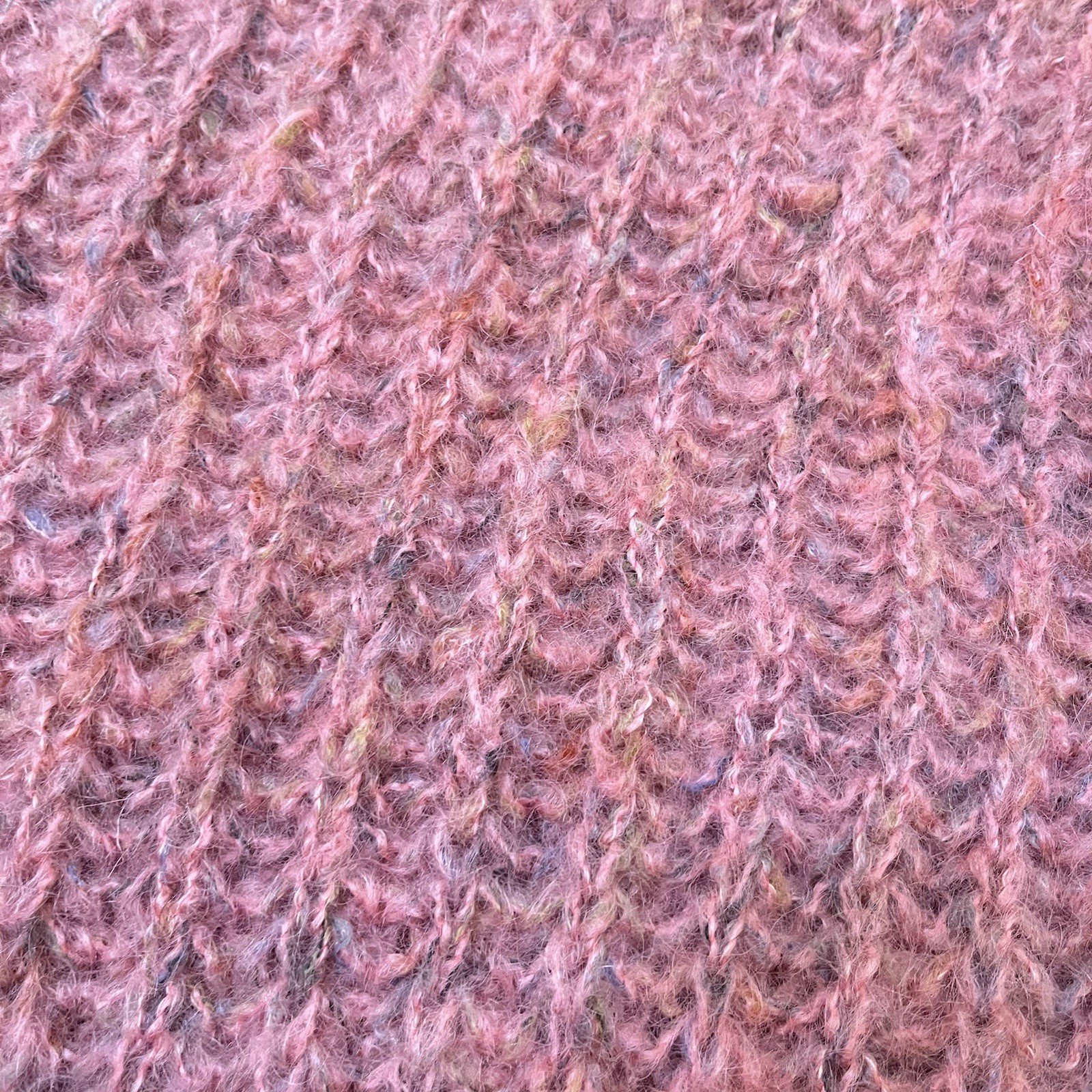 Vintage 1980s Armente Pink Mohair Wool Knit Collard Sweater