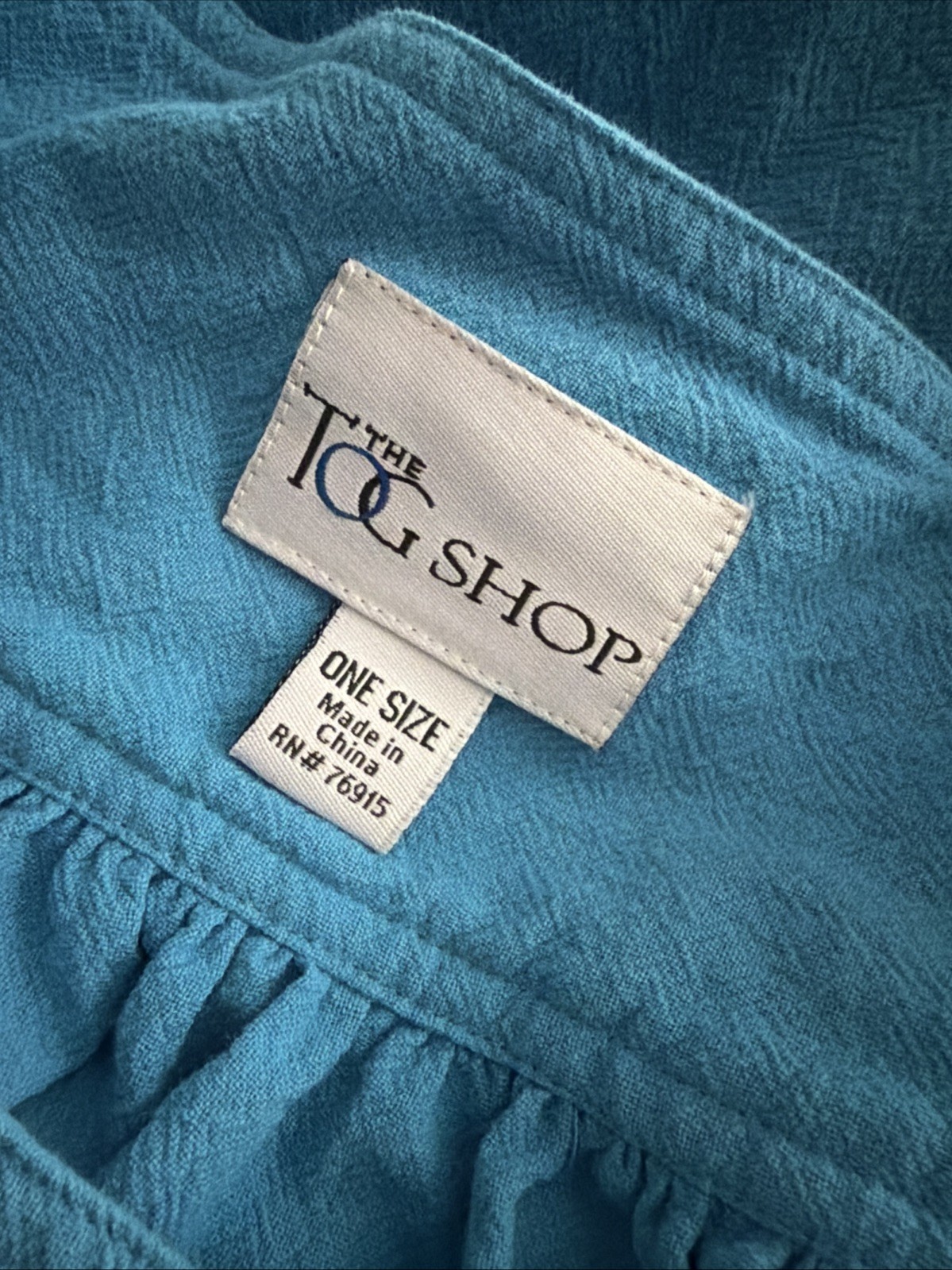 Vintage The Tog Shop Dress Ocean Blue Cotton Muumuu Cruisewear One Size