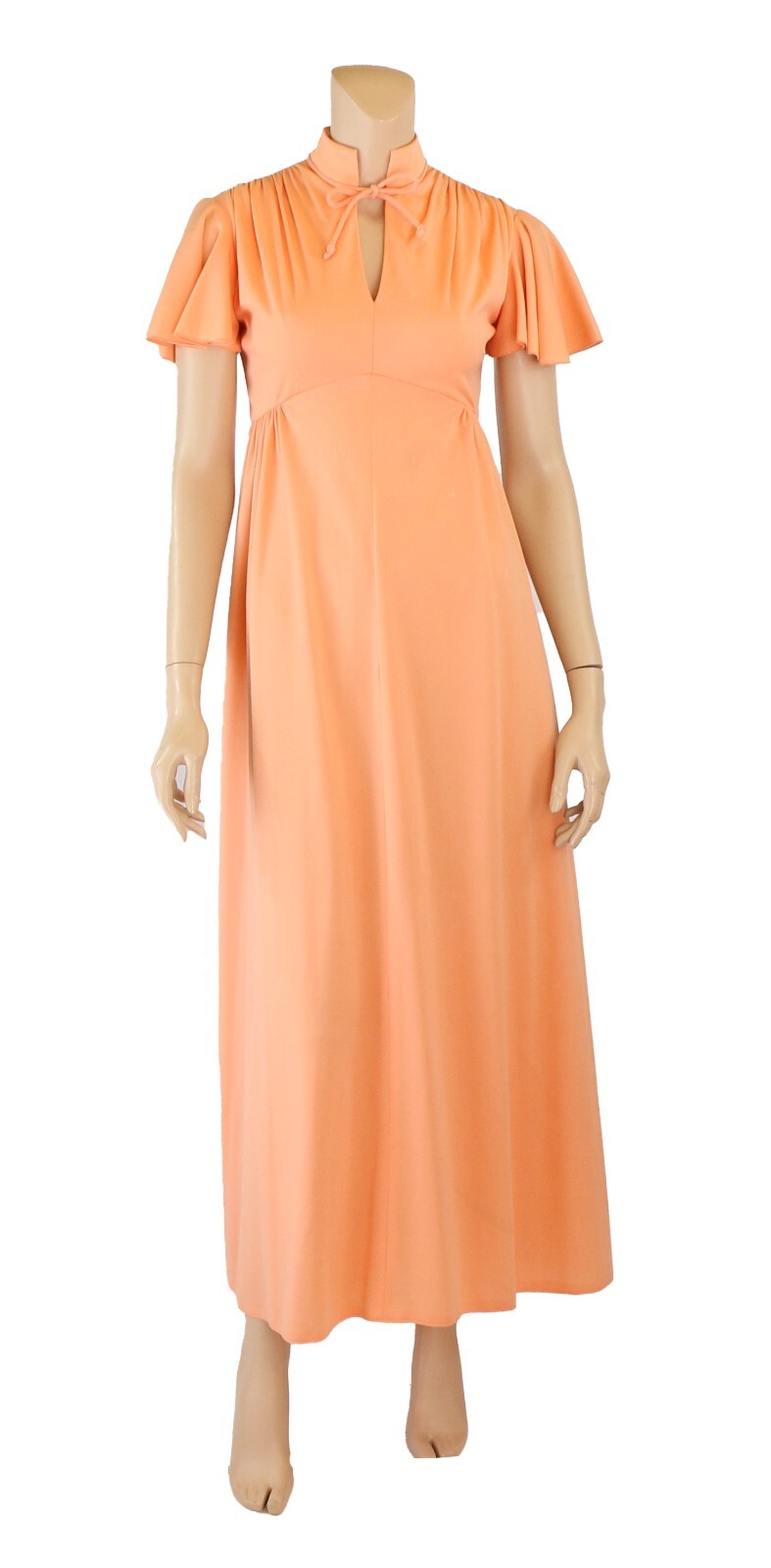 House of Bianchi Vintage 1970s Orange Maxi Bridesmaid Prom Party Dress size 8