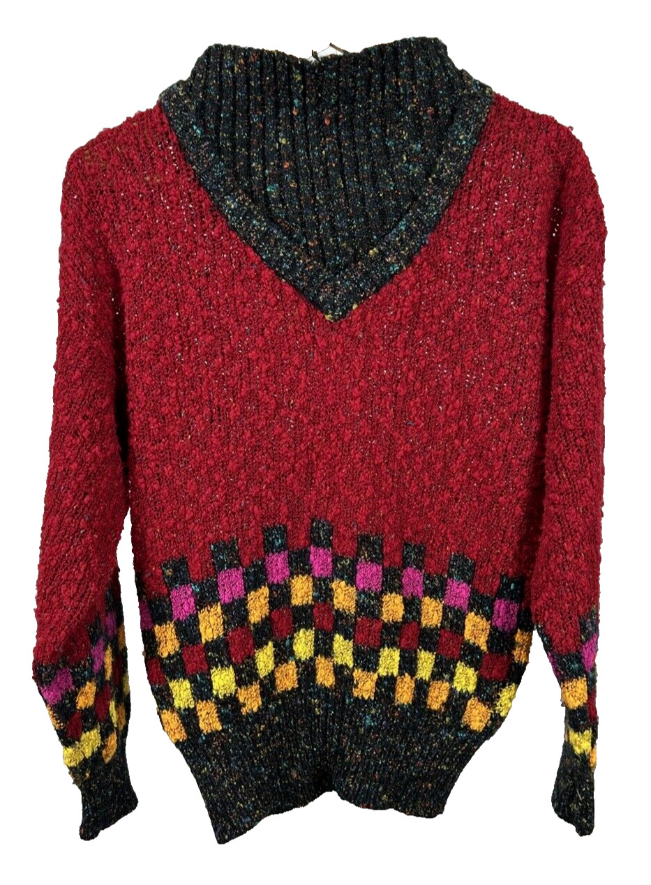 Vintage Career Club Nubby Sweater Textured Mock Turtleneck 80s Womens Small
