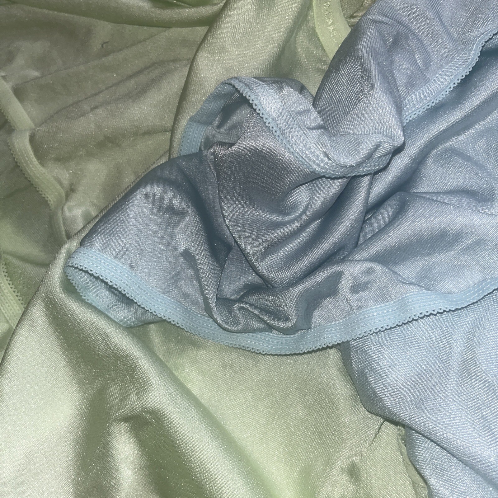 2 Panties Nylon size 16X plus, Comfort Choice brief Green And Blue