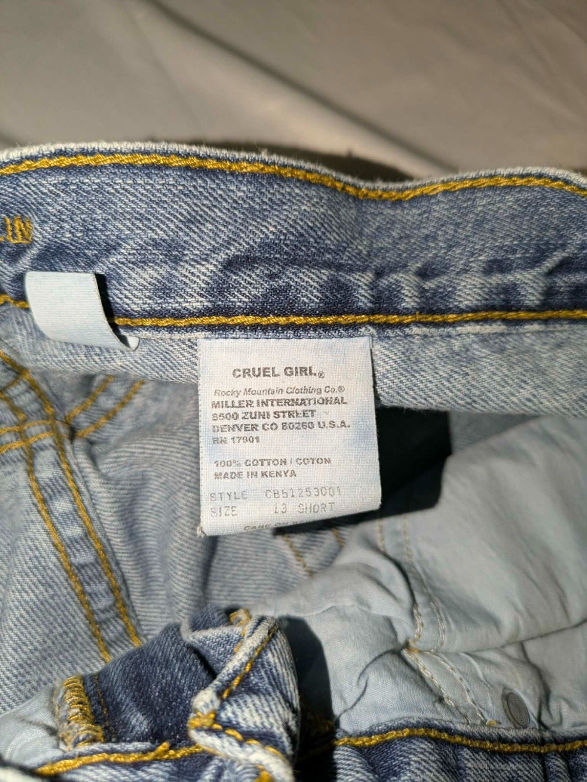 Vtg Cruel Girl Jeans Womens 13 Short Medium Wash Blue Cotton Western