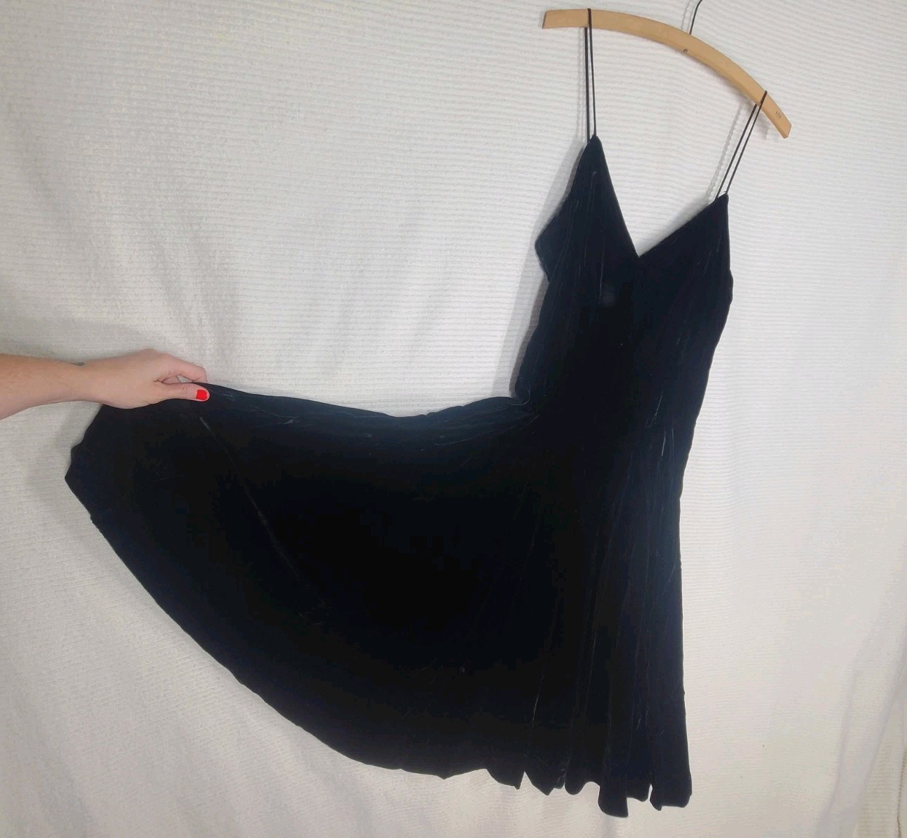 Vintage 70s Velvet Party Dress Princess Seam Circle Skirt Sylvia Stevens Disco