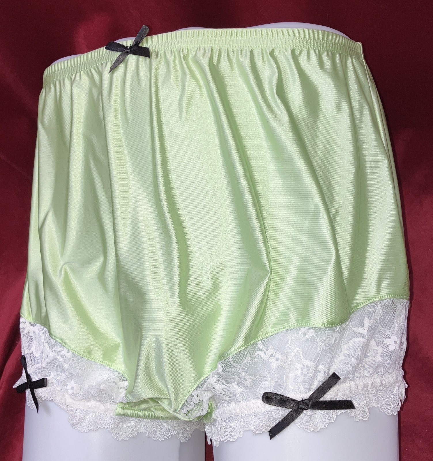 NIP L Mushroom Gusset Granny Panty Silky Nylon Satin Brief Sissy Vintage styl