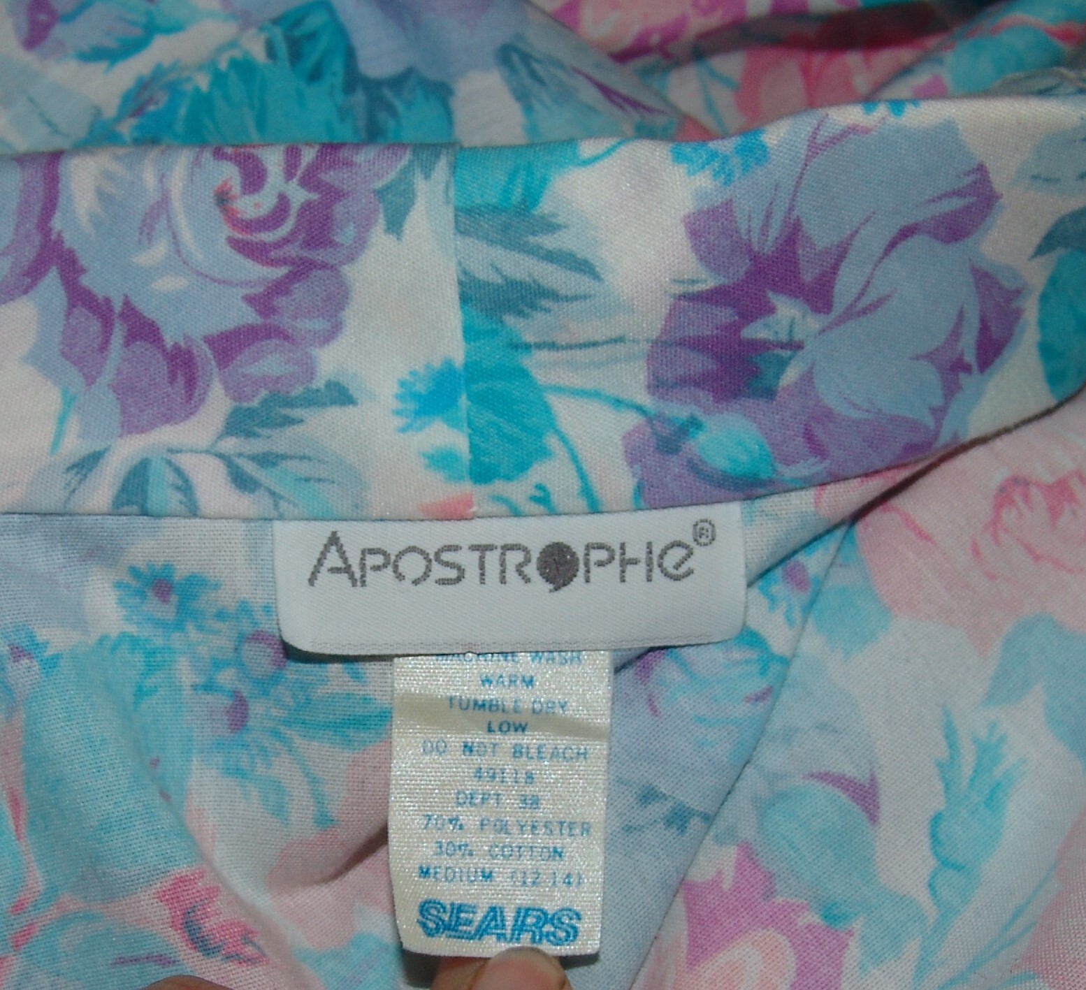 Apostrophe Sears Vtg Housecoat Bathrobe M 12 14 Womens Floral Robe Vtg Vintage