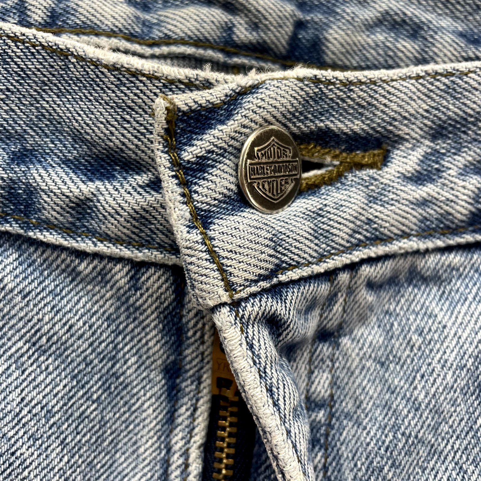 Vintage Harley Davidson Jeans 12 30 Long Tall Womens Bootcut Light Wash Mid Rise