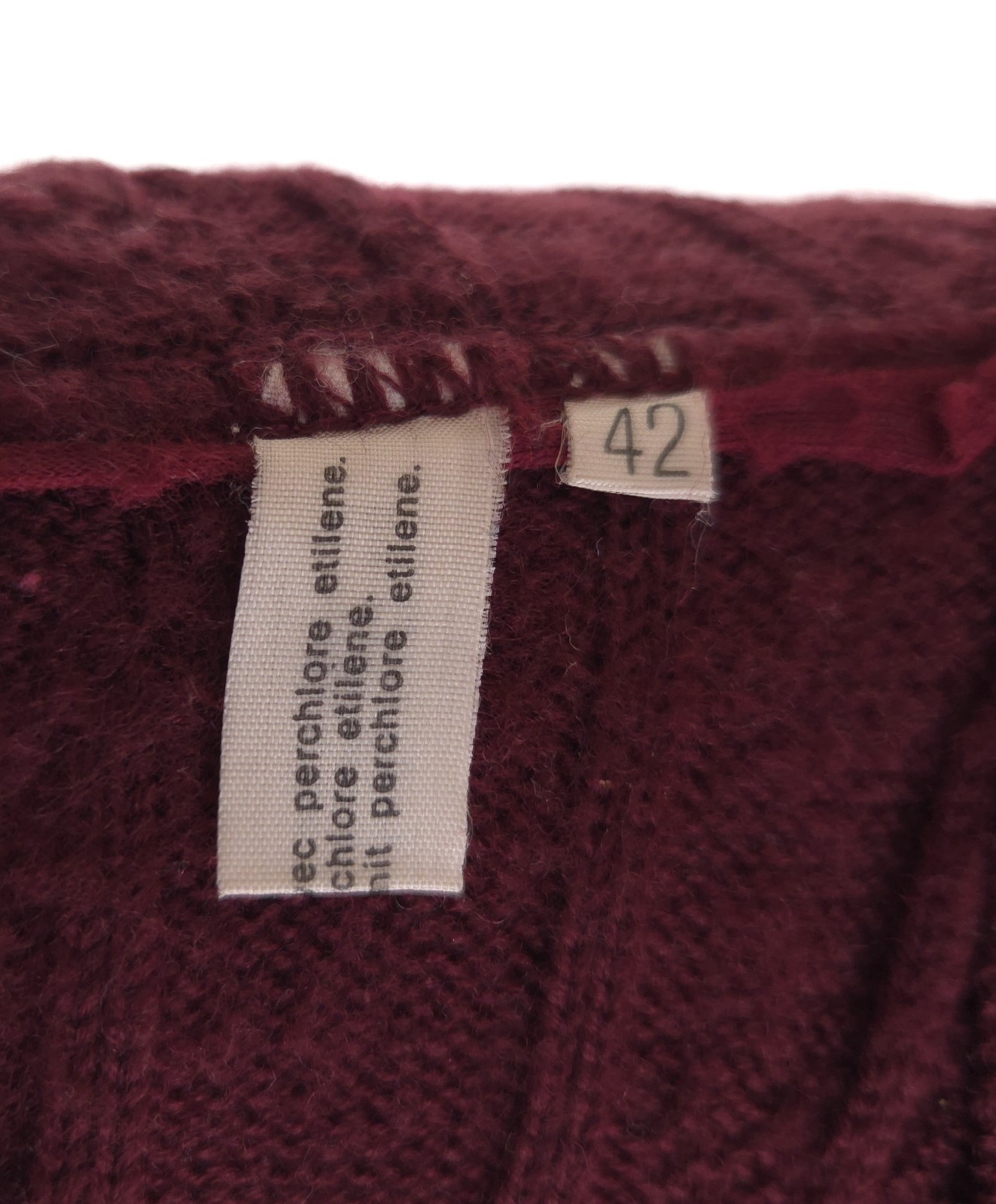 Vintage 80s/90s Celine Paris 1/2 Crest Button Sweater Size 42 M Burgundy