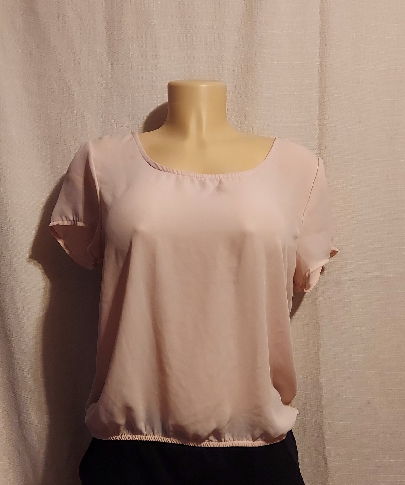 L8TER very elegant short-sleeved peach-colored blouse size L