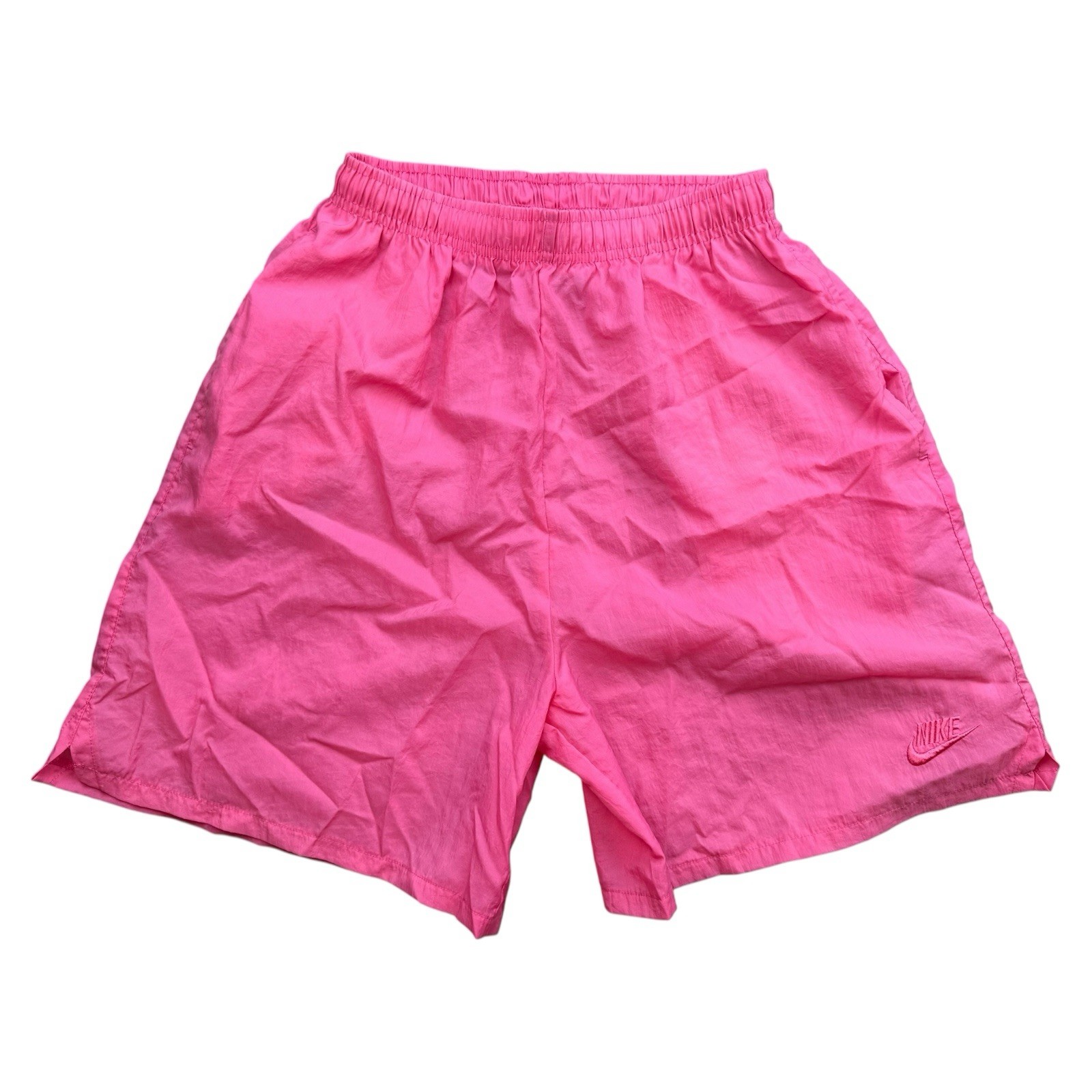 vintage nike 90s nylon womens shorts size M 10-12 pants sports pink shiny TS15