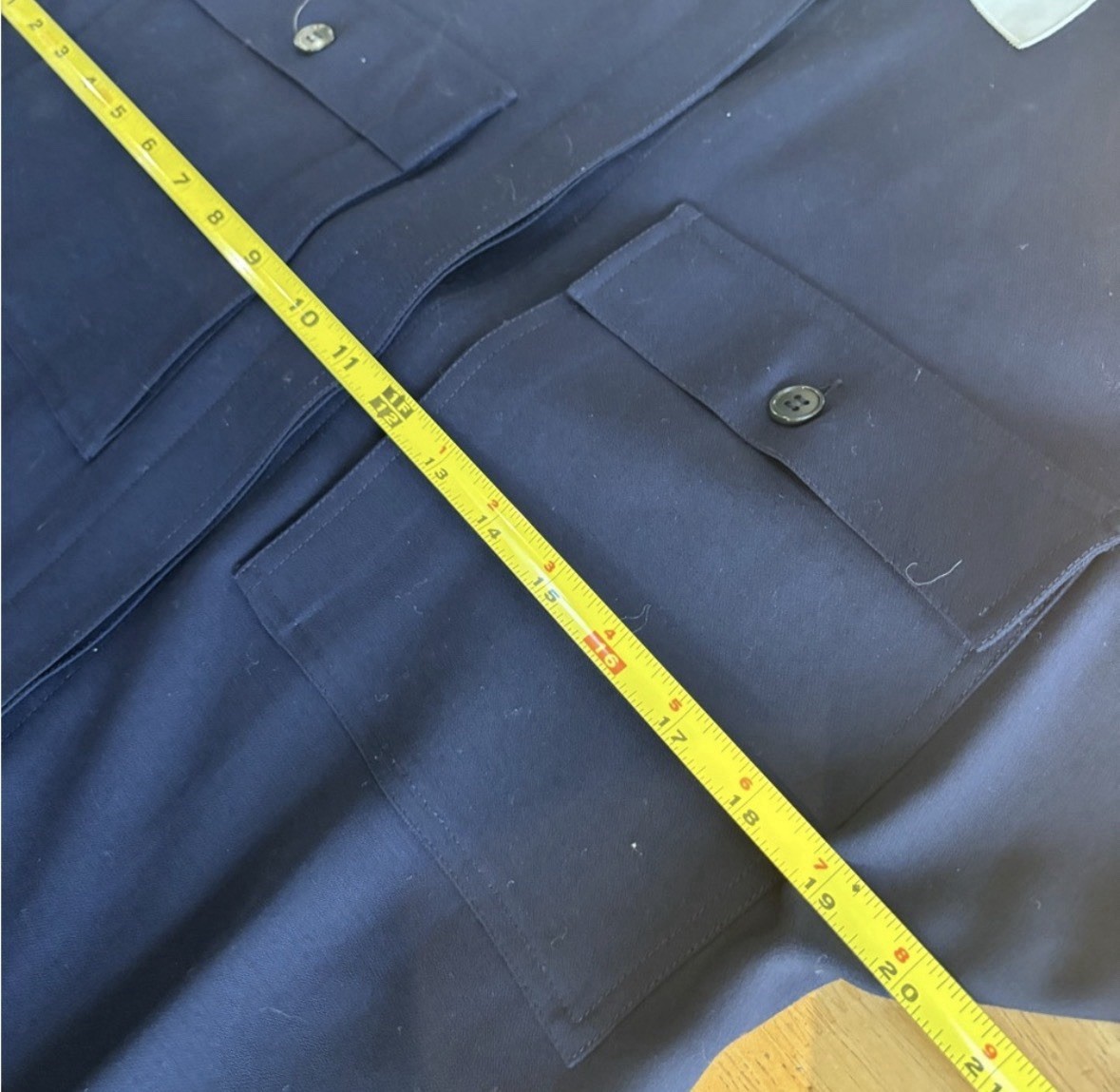 GUCCI 1980s vintage button front navy blue collared wool shirt dress 38 US 2