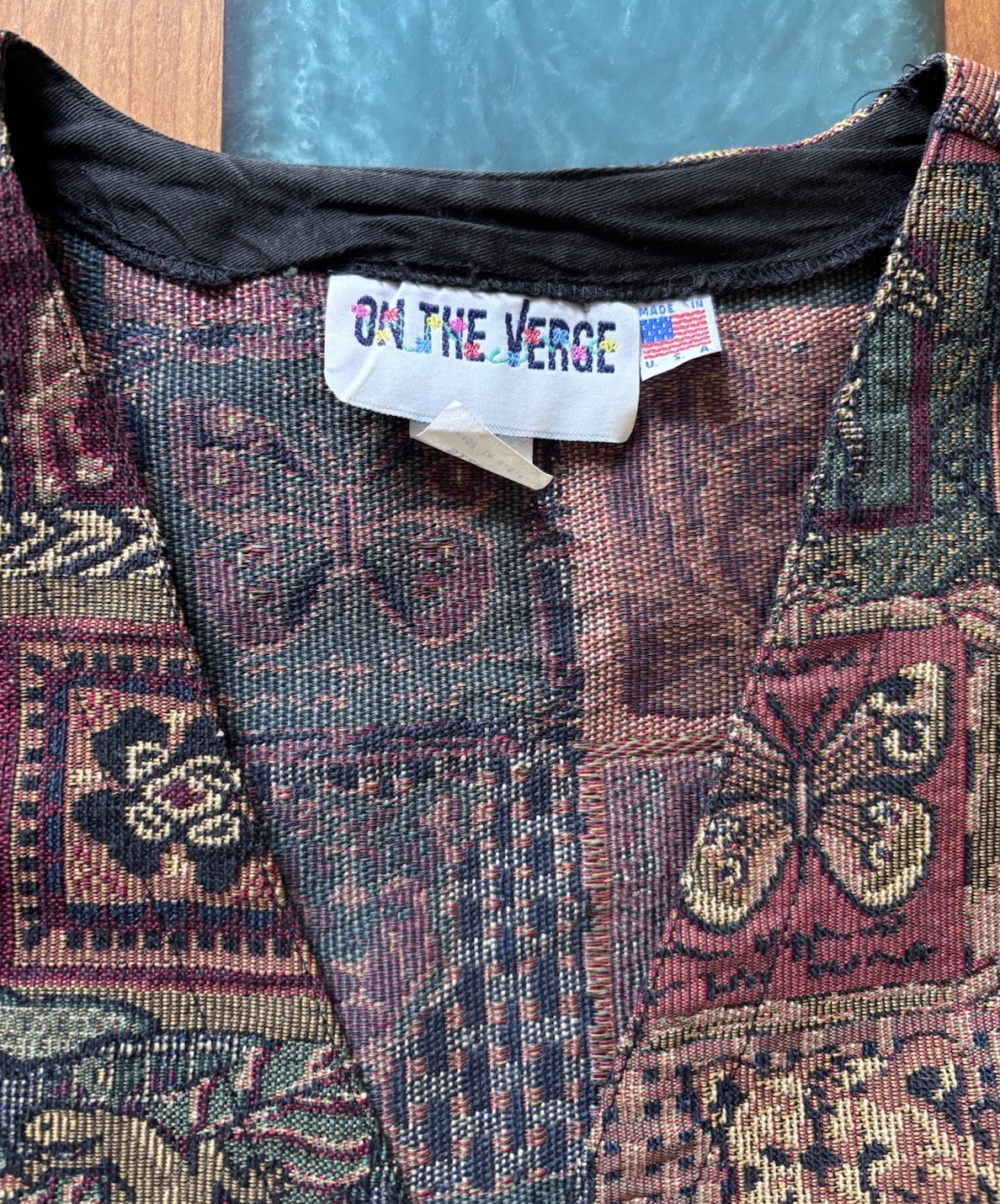 Vintage Tapestry Animal Print Pattern Boho Style Vest Women’s XL | On The Verge