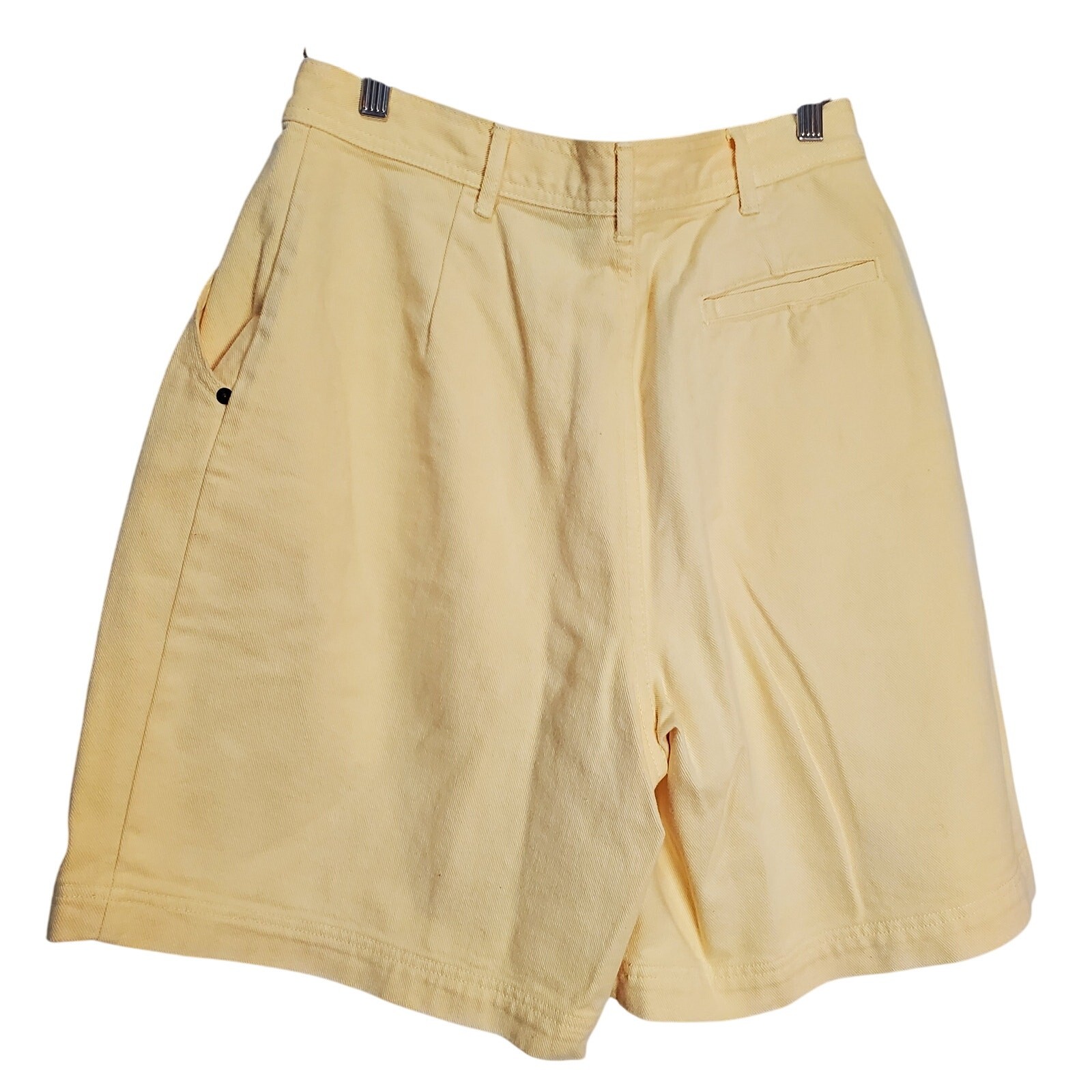 Vintage Karen Kane Denim Shorts Women Size 12 Yellow 80s High Rise Preppy Twee