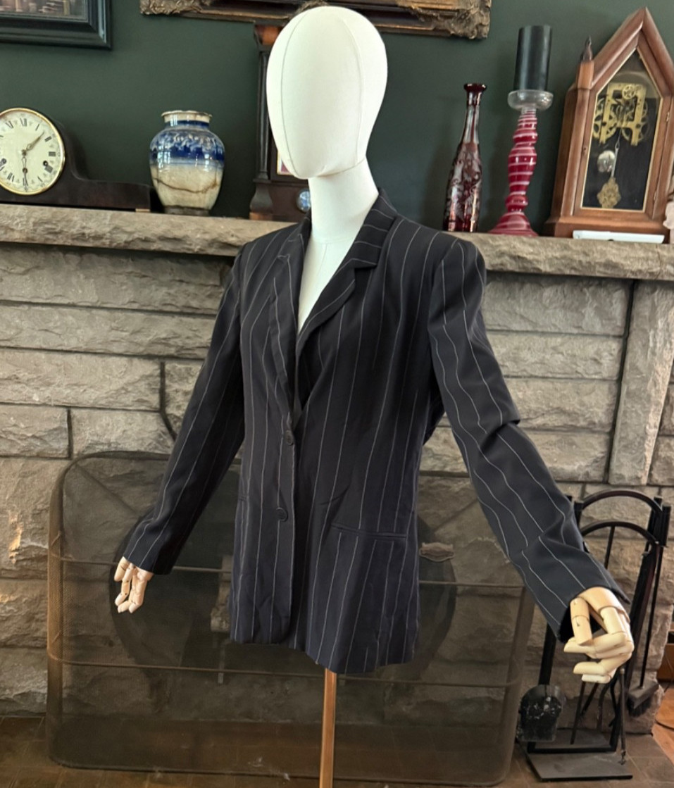 Vtg 1980’s – 90’s Burberrys’ Of London Tailored Pinstripe Business Jacket 8
