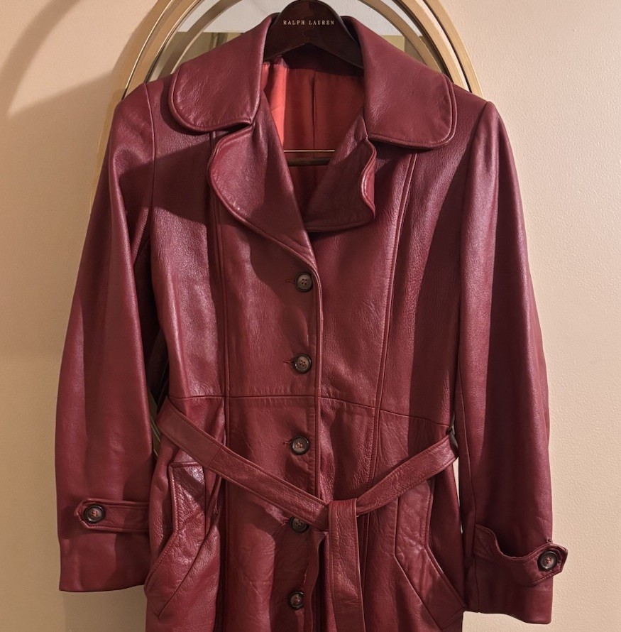 Vtg Leathers by New England Sports Wear Co Leather Trench Coat Women’s Medium