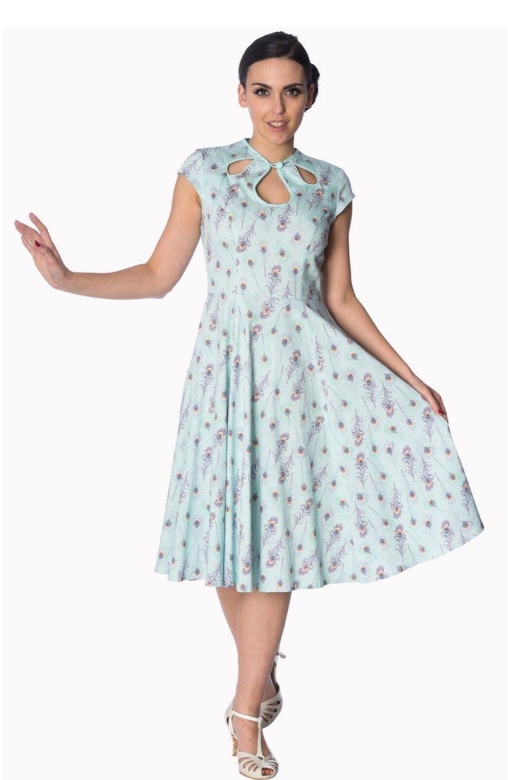 Peacock Feather 50’s Dress