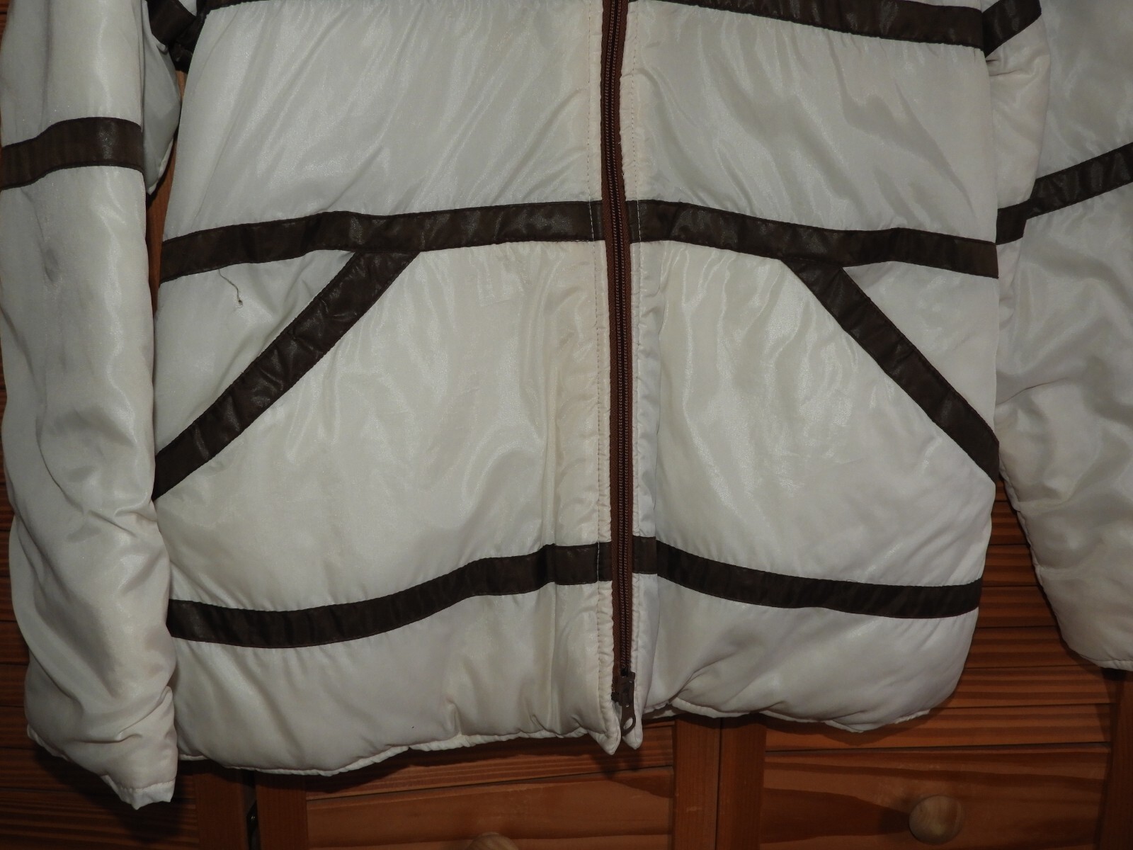 Vintage Kmart Ski Jacket Brown White Women’s Large Korea 4506 70’s 80’s
