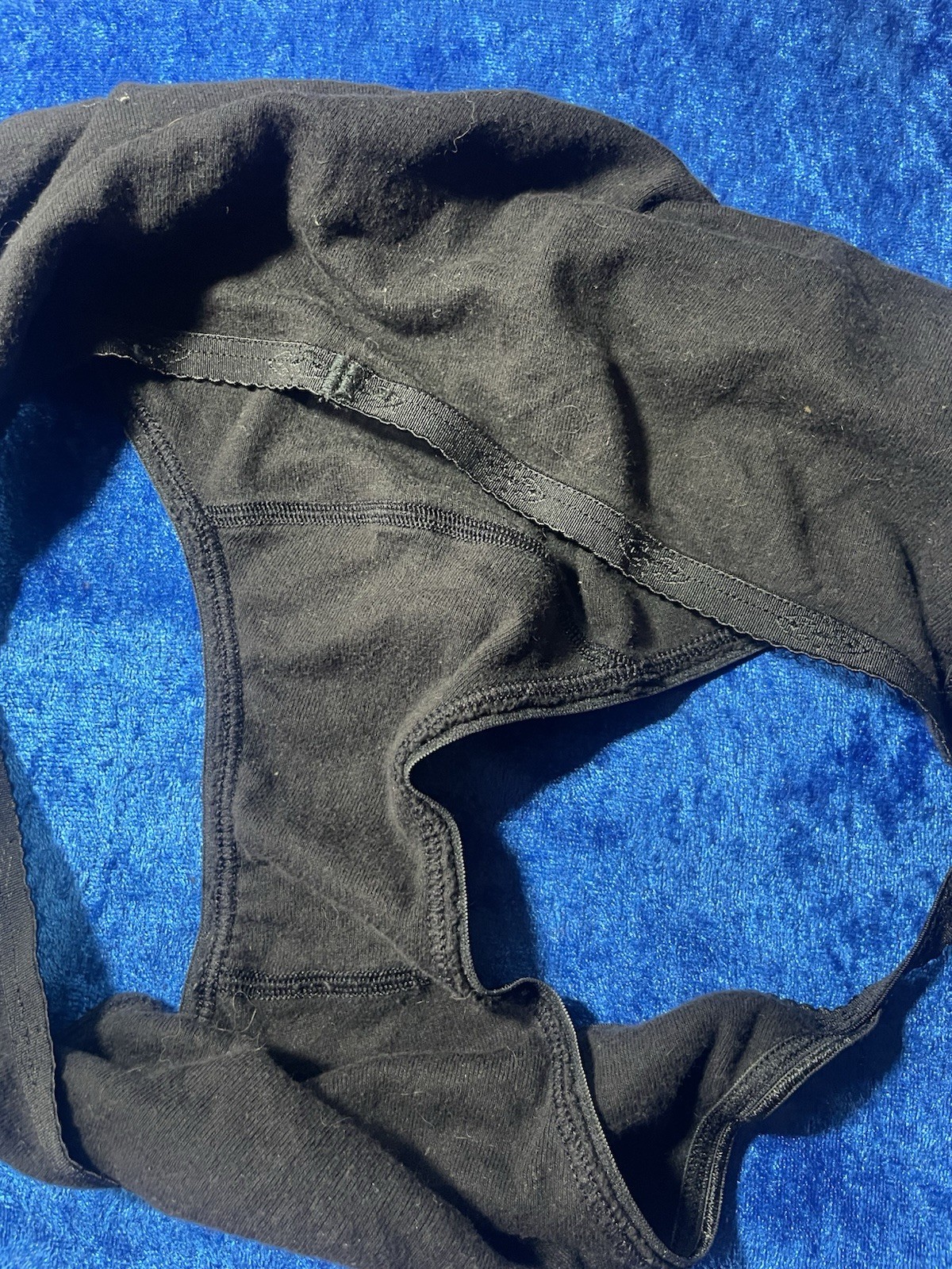 Vintage Black Panties Cotton String Bikini Size Medium Panty No Tag