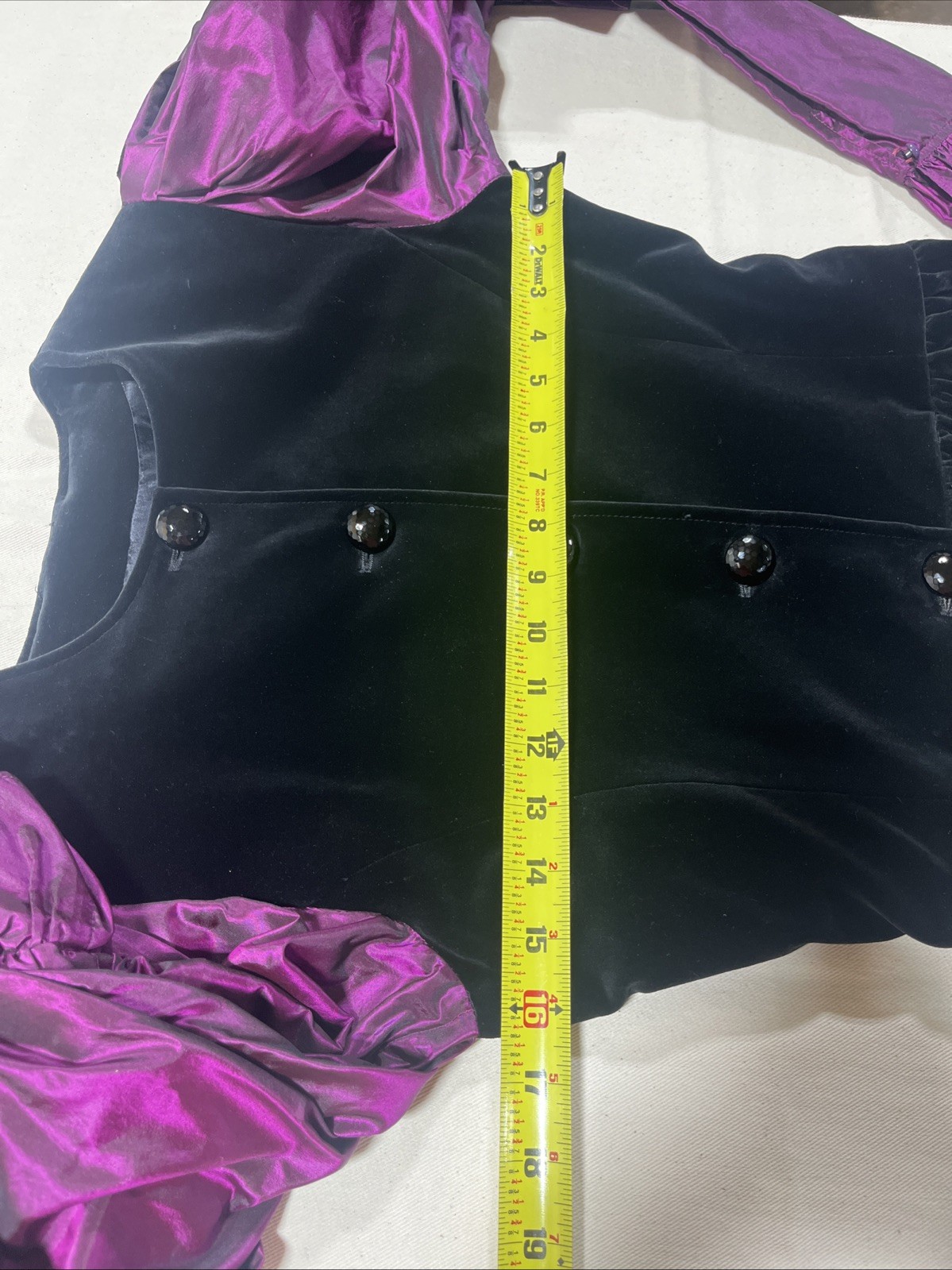 VTG YVES SAINT LAURENT 2pc Skirt and Top Blk/Purple Velvet/Taffeta/Wool/Silk 38