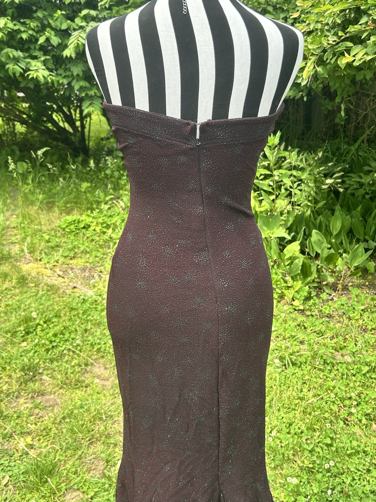 Vintage Cache Dress Black Sparkly Maxi Formal Dress Size 5/6
