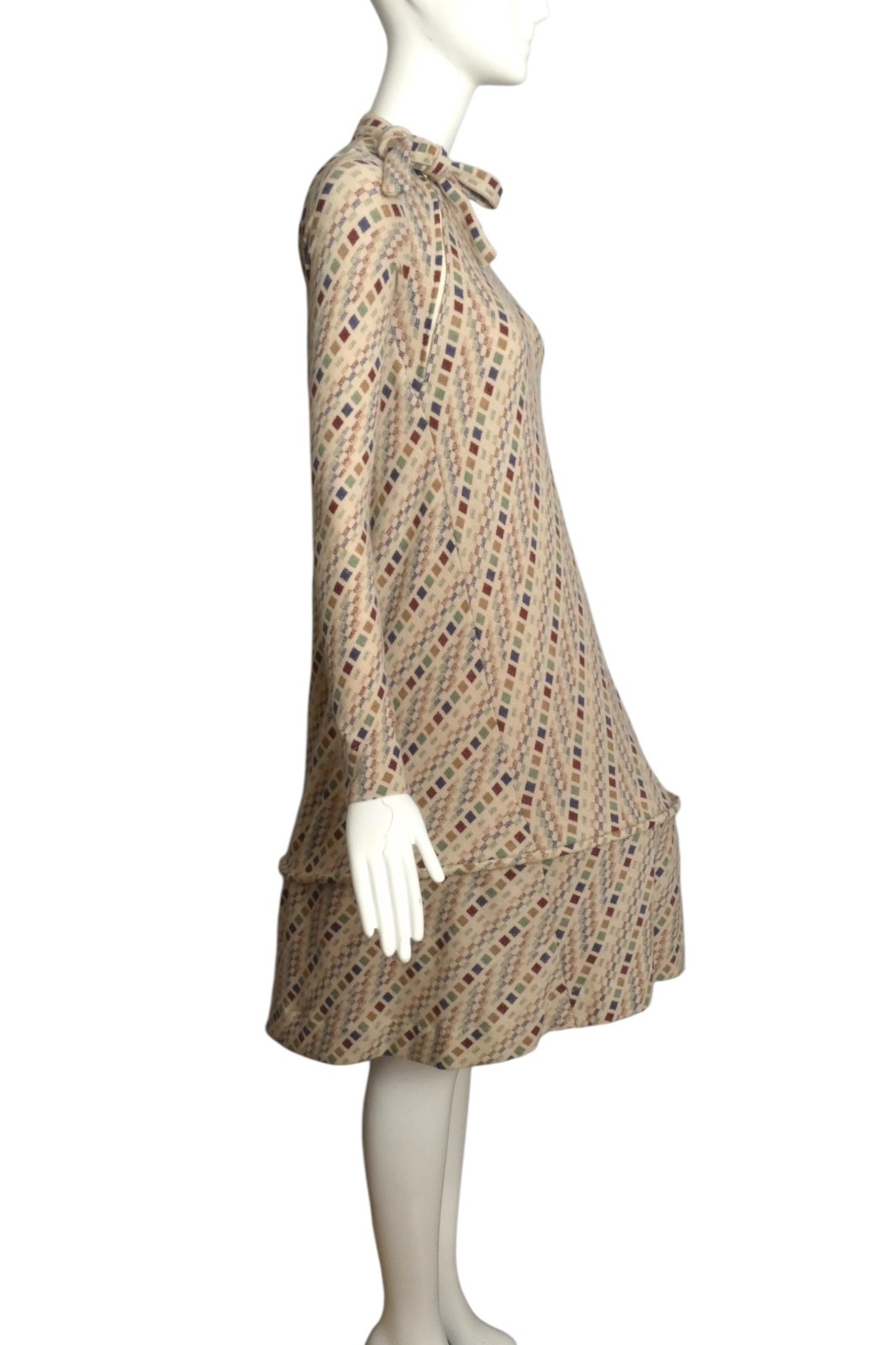 PIERRE CARDIN HAUTE COUTURE – 1980 Wool Knit Hoop Dress, Size-4