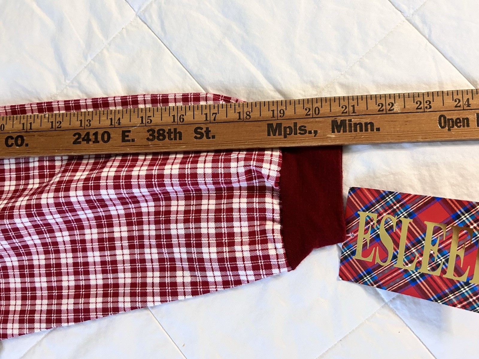 RARE VTG 90’s ESLEEP NWT Flannel PJ Set Baseball Style Size Large Red Soft