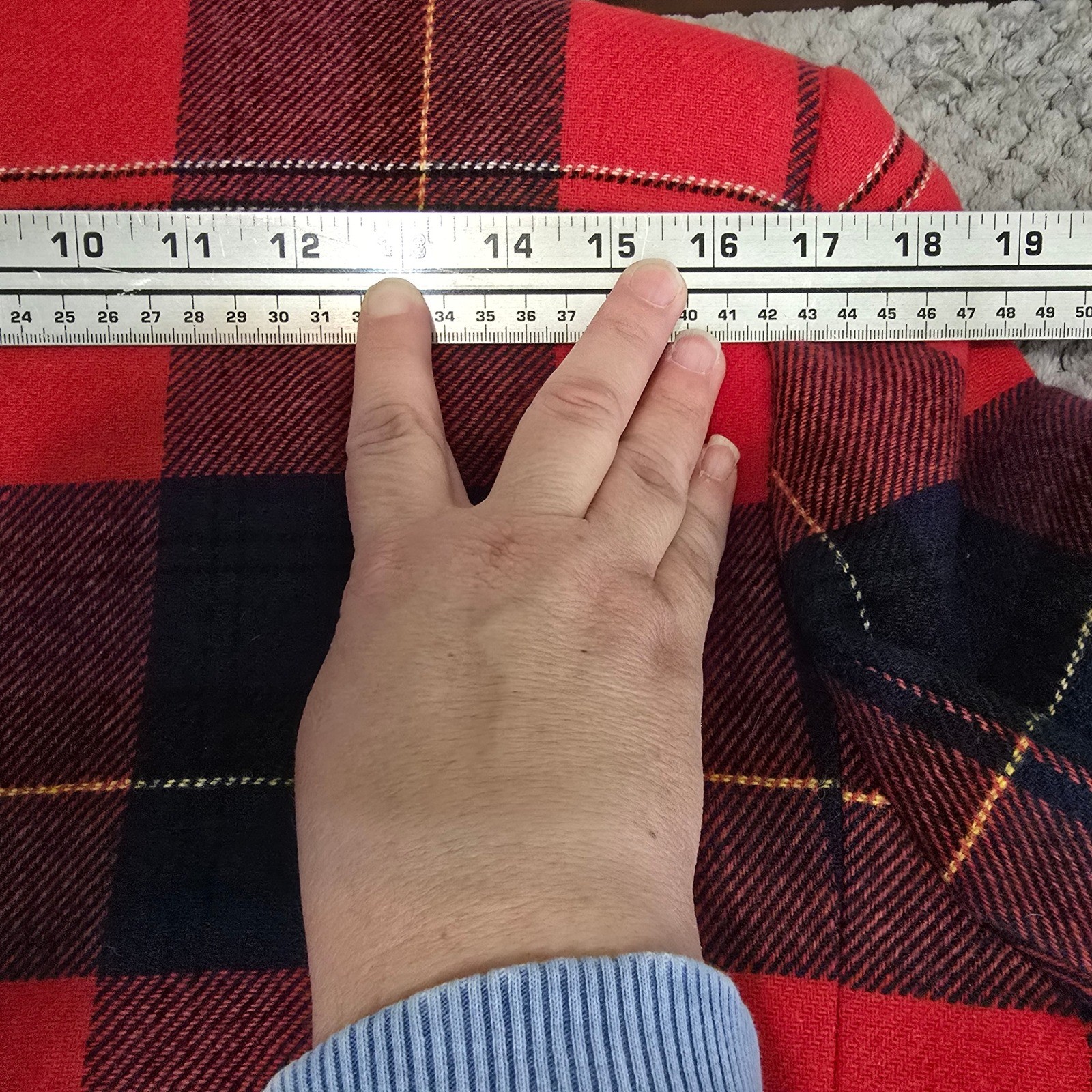 Vintage Kenneth Gordon USA Made Red Tartan Plaid 100% Wool Blazer Jacket Size 10