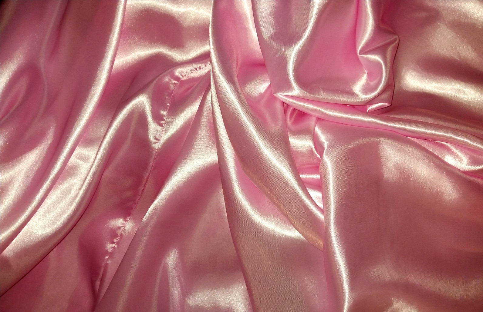 VTG SATIN LIQUID PINK GRAND SWEEP TWIRLY FLARE SKIRT SHINY GLOSSY LUXE SML NEW
