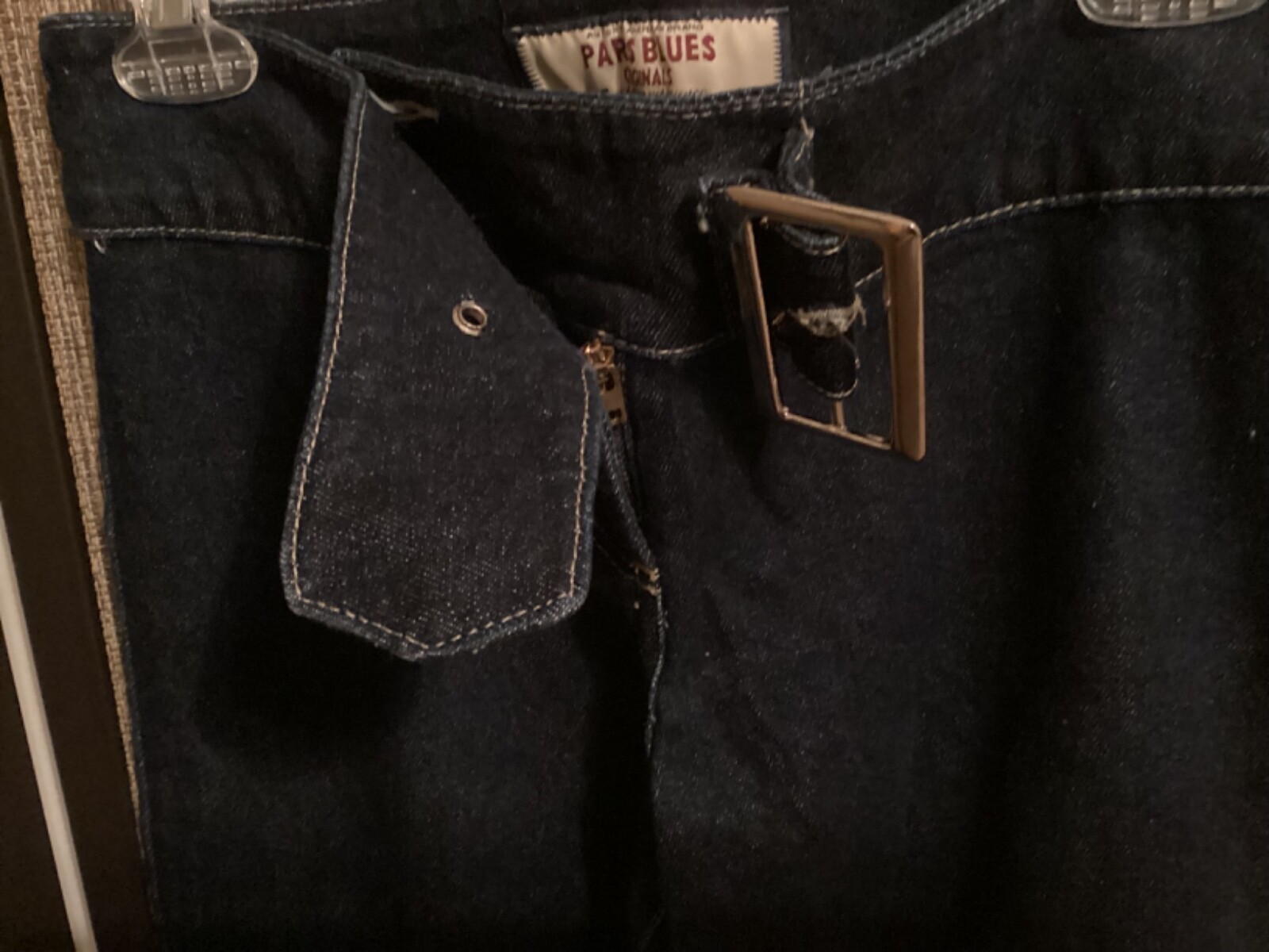 Vintage Paris Blues MidRise Mod Flare Jeans with attached Wide Belt Sz 9