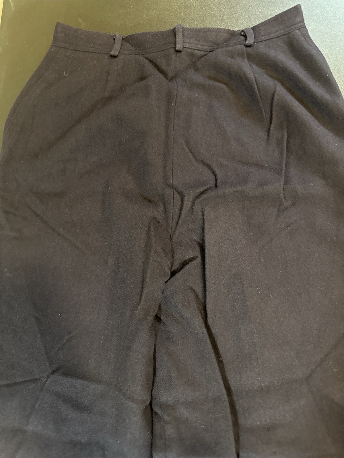 High waist Vintage The Villager Wool Sz 12 Navy blue 30” Inseam 26” Waist Small