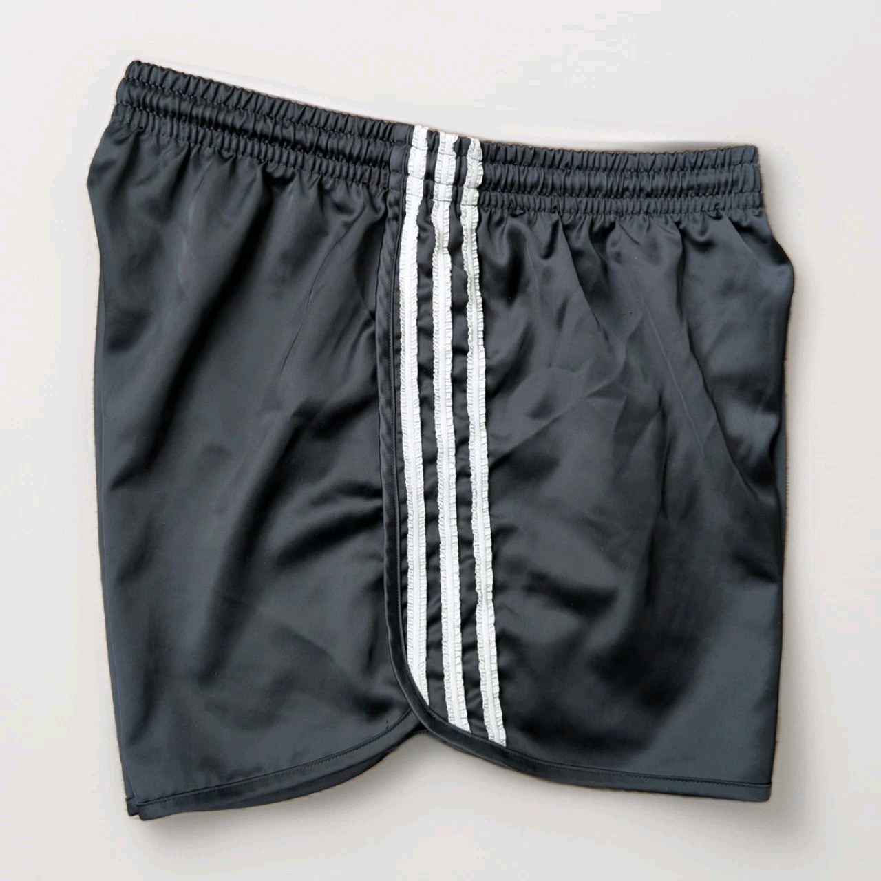 Adidas Sprinter Satin Shorts Running Womens Gym Running 34 Retro Black