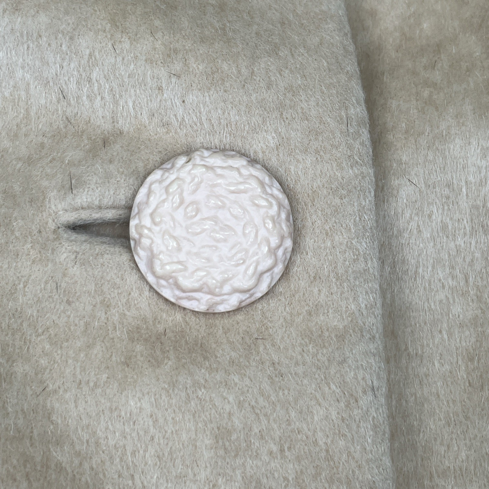 Vintage 50s SABELARI Taupe Camel Hair Tan MINK FUR Wedding Ring Collar Coat