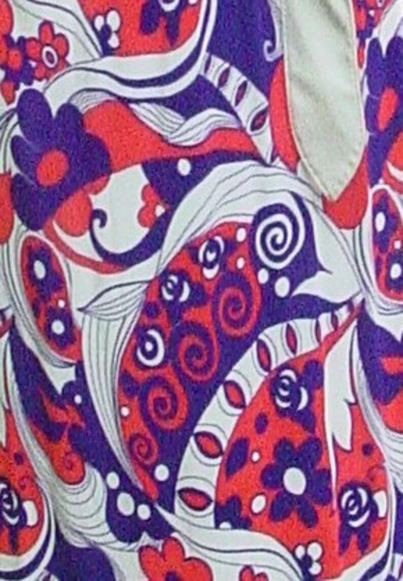 Vintage Dress Psychedelic Keyhole Maxi Dress M late 60s or early 70’s