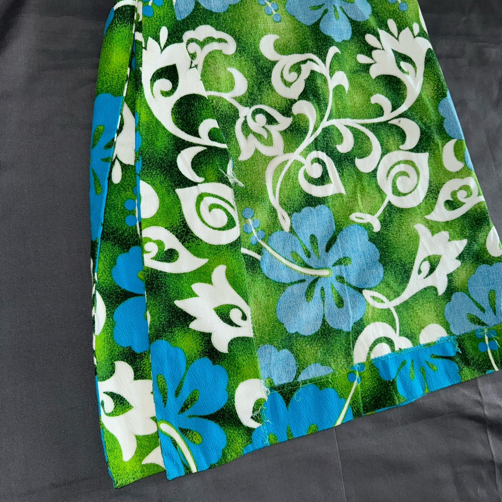 Vogue Paris Original Vintage Hawaiian Handmade One Shoulder Dress Designer