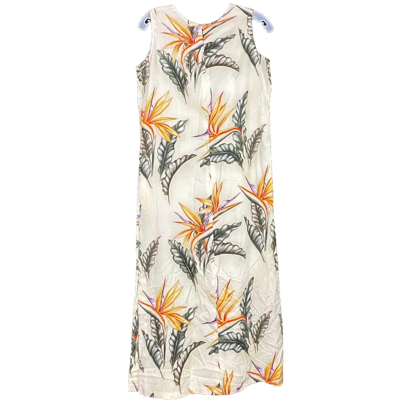 Paradise Found Women’s Vtg Hawaiian Dress Rayon size Small Birds of Paradise