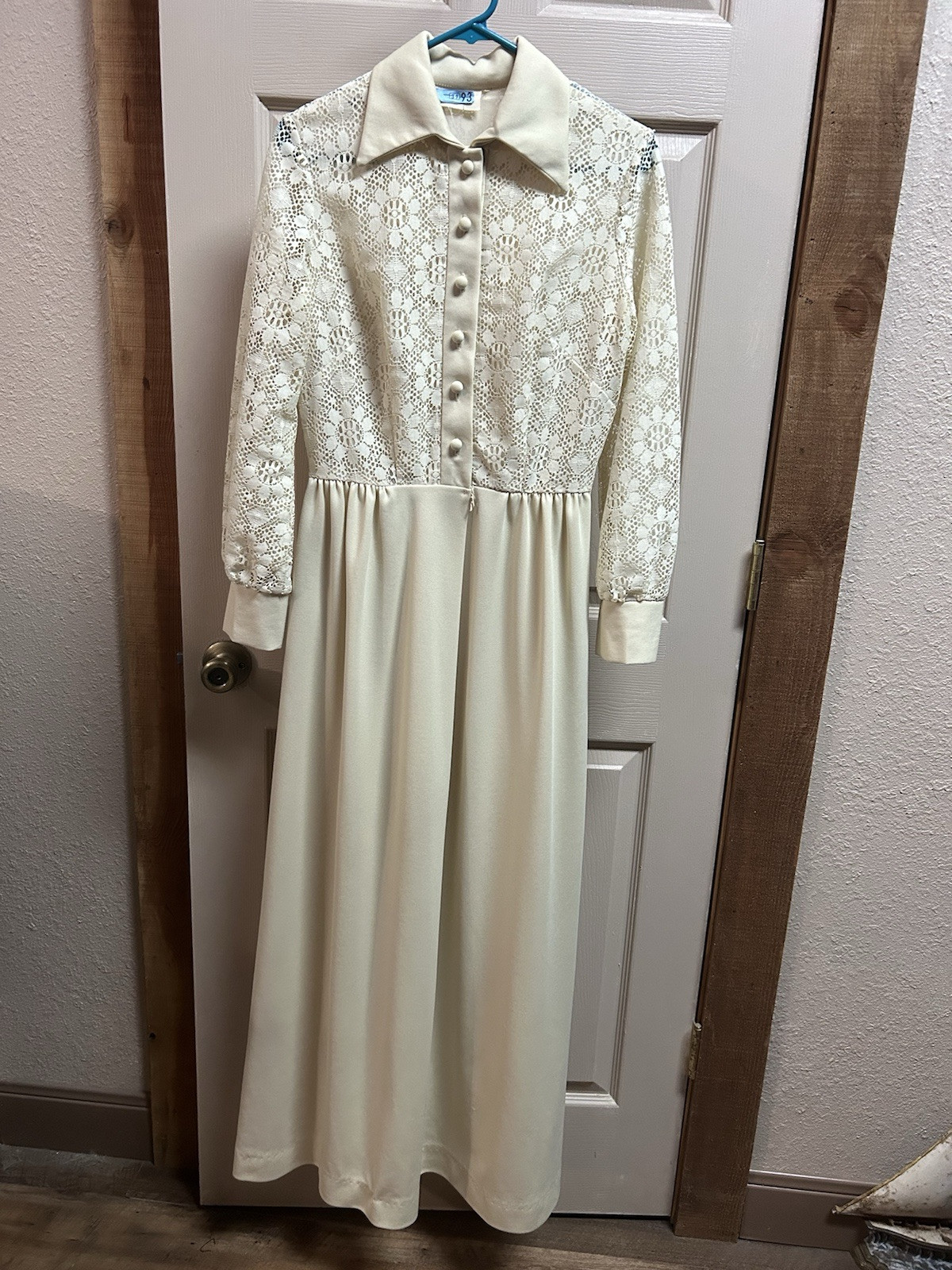 Vintage 70s Toni Todd Yellow /cream Maxi Dress Small?