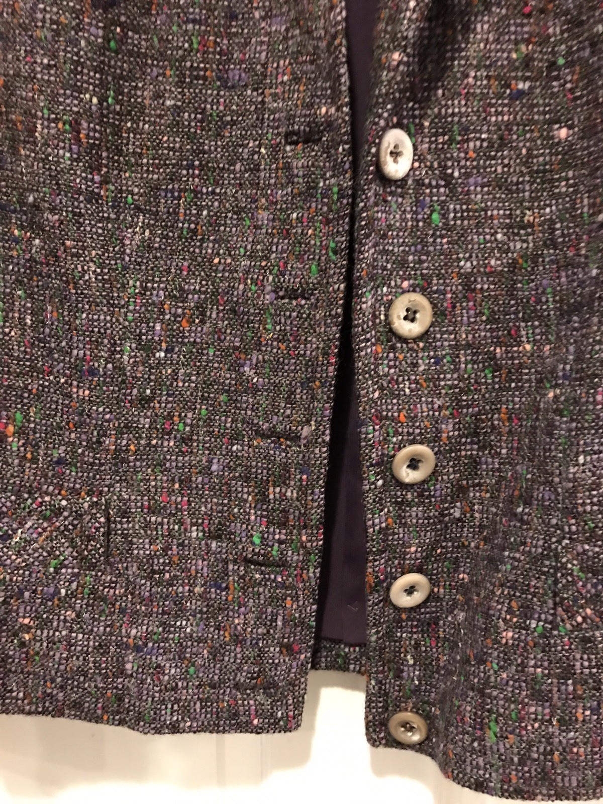 Adele California Purple Multi Color Tweed Jacket Blazer 1950’s Vintage Button