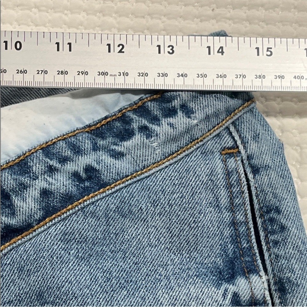 EB Denim Fold Over Waist Wide Leg Jeans street style USA actual sz 28 grunge